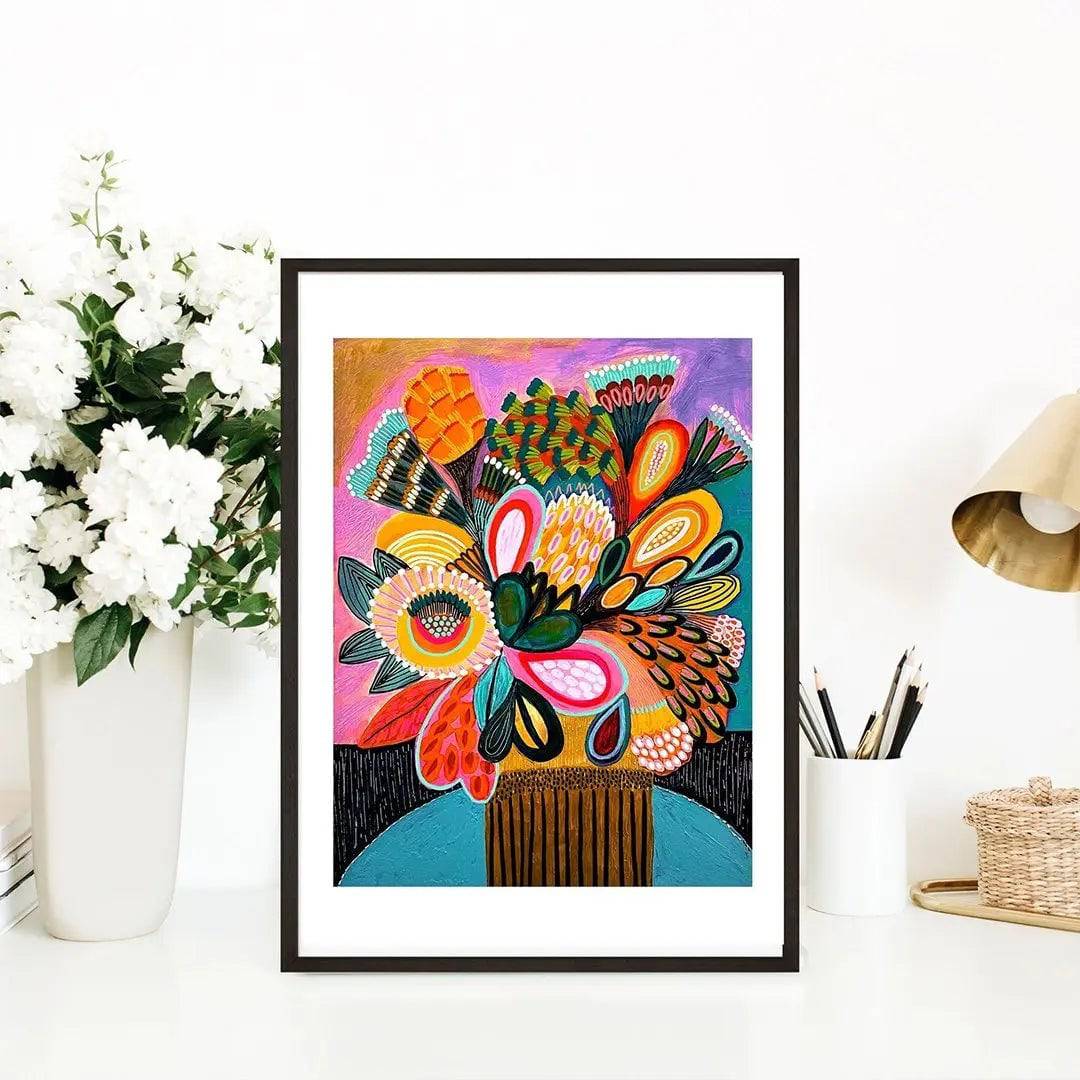 Vibrant Floral Still Life Wall Art Print - Perfect for Living Room, Bedroom & Office Decor