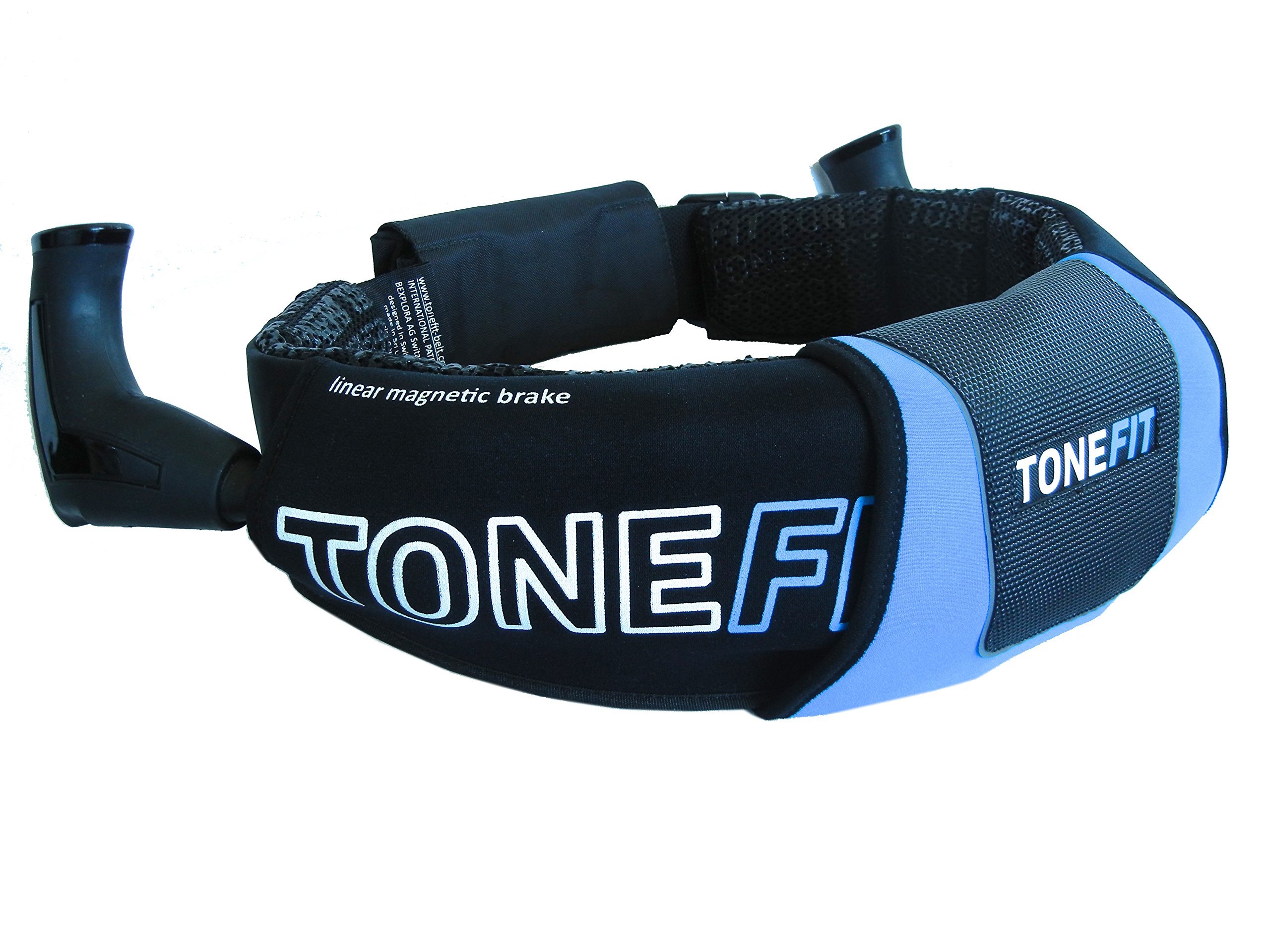 Unisex Fitness Belt for Full Body Workout - Adjustable Waist Trainer for Running, Gym & Home Exercise - Black & Blue Cross Training Belt - Perfect for Cardio, Weight Loss & Toning