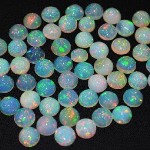 Wholesale Natural White Opal Cabochon 4mm 6mm Round - Premium Quality Calibrated Gemstones for Jewelry Making, DIY Crafts, and Healing Crystals