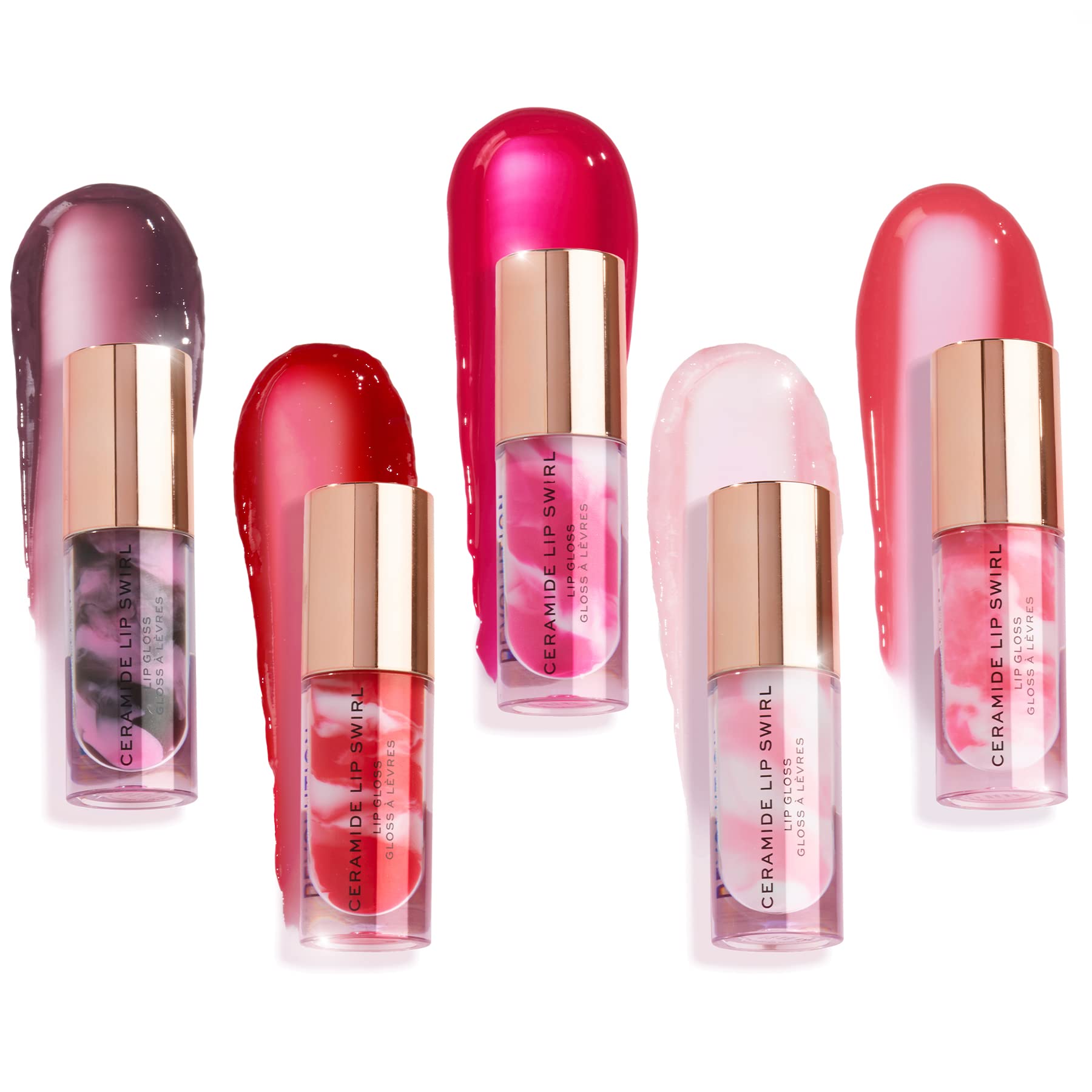 Makeup Revolution Lip Swirl Ceramide Gloss - Hydrating Transparent Lip Shine with Vitamin E (4.5ml) for Daily Moisture & Natural Look | Perfect for Work, Date Night & Everyday Wear