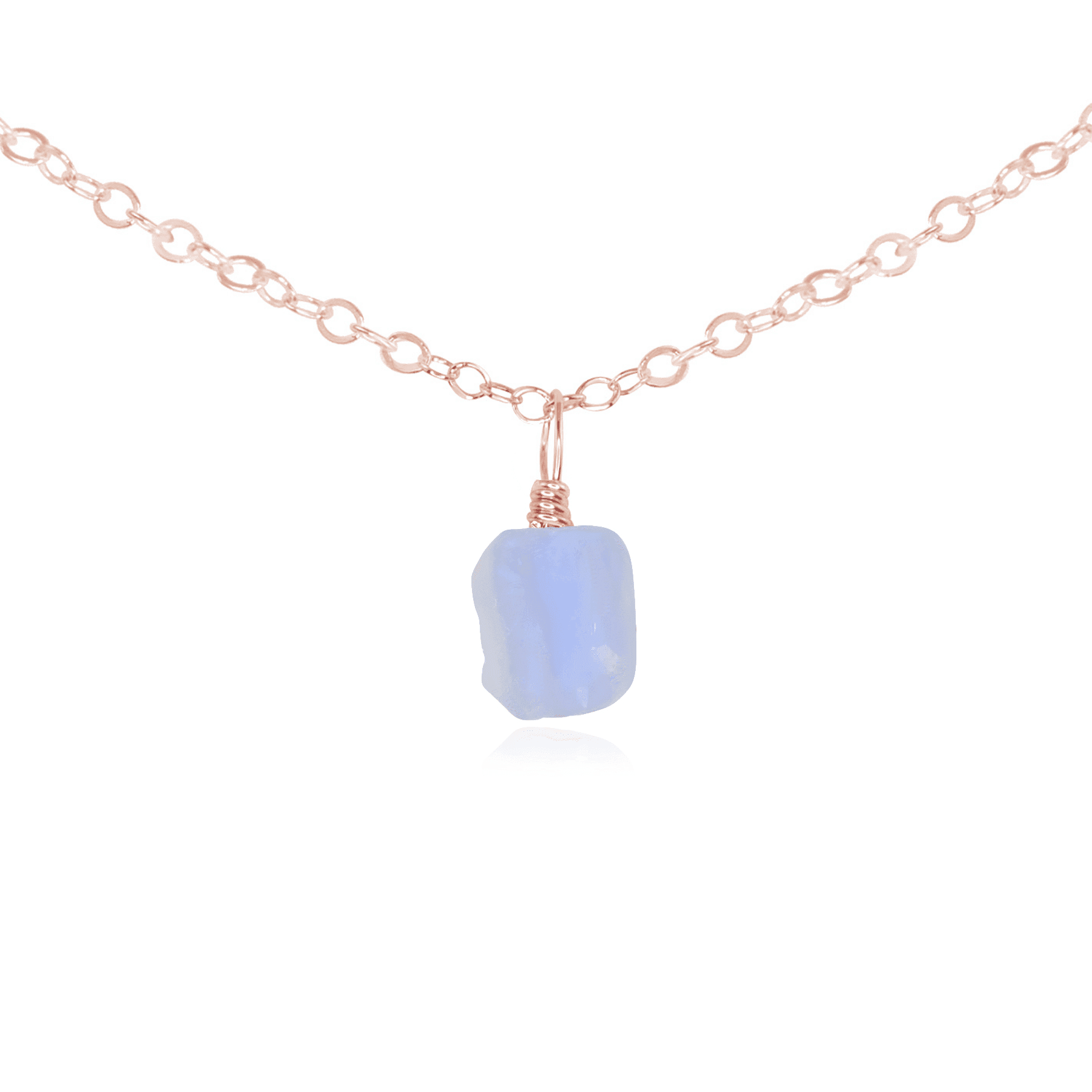 Tiny Rough Blue Lace Agate Gemstone Pendant Choker Necklace - Natural Stone Jewelry for Women, Boho Style Layering Piece - Perfect for Everyday Wear, Gift Giving & Spiritual Healing