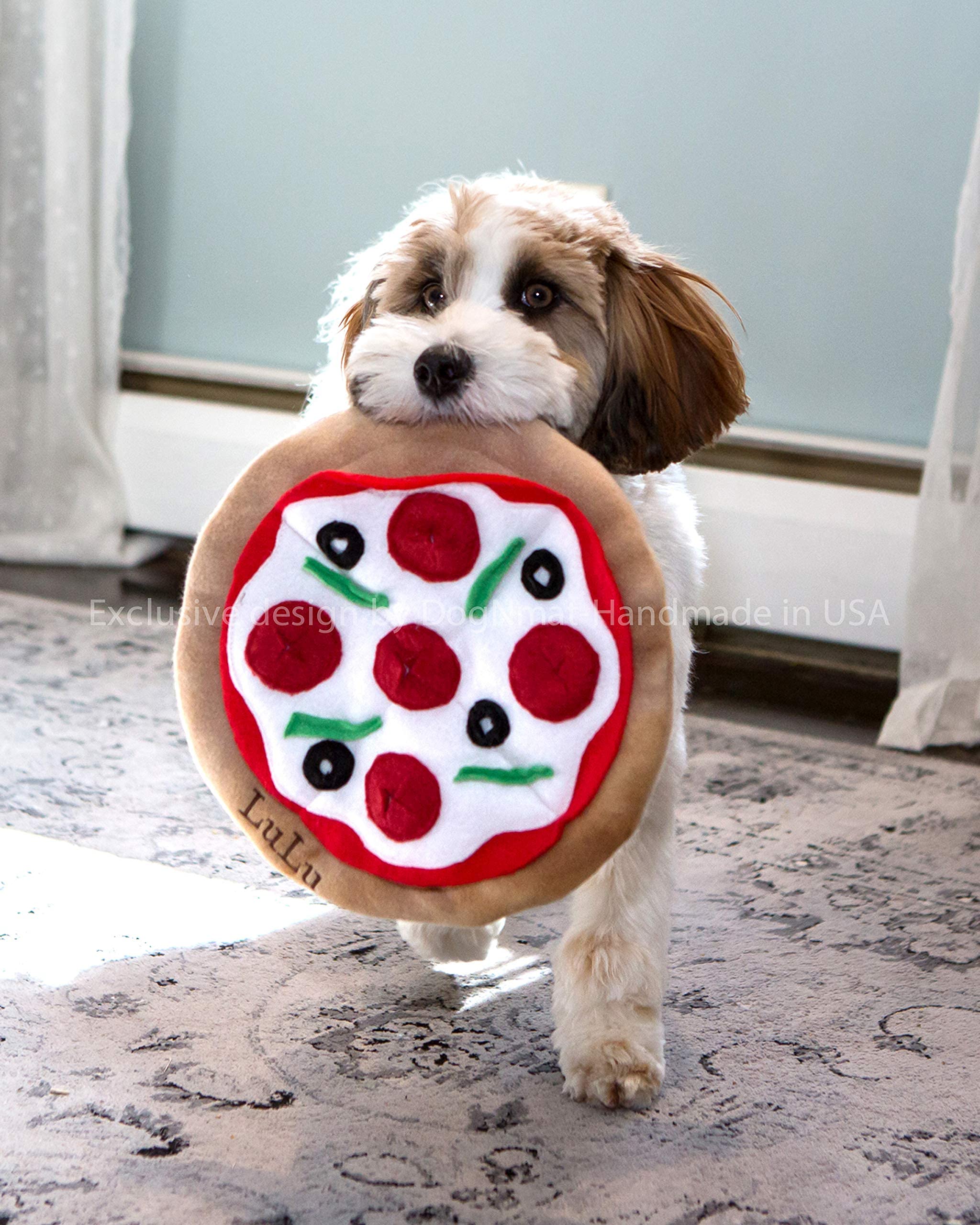 **Handmade Personalized Pizza Dog Toys - Snuffle Mat for Mental Stimulation & Anxiety Relief - Fun Interactive Dog Chew Toys for Small & Large Breeds - Perfect for Indoor Play, Training & Enrichment Activities**
