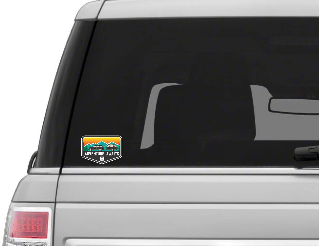 Adventure Awaits Vinyl Decal Sticker for Cars, Trucks, RV, Camper, Laptop - Waterproof & Durable - Perfect for Road Trips, Camping & Outdoor Adventures