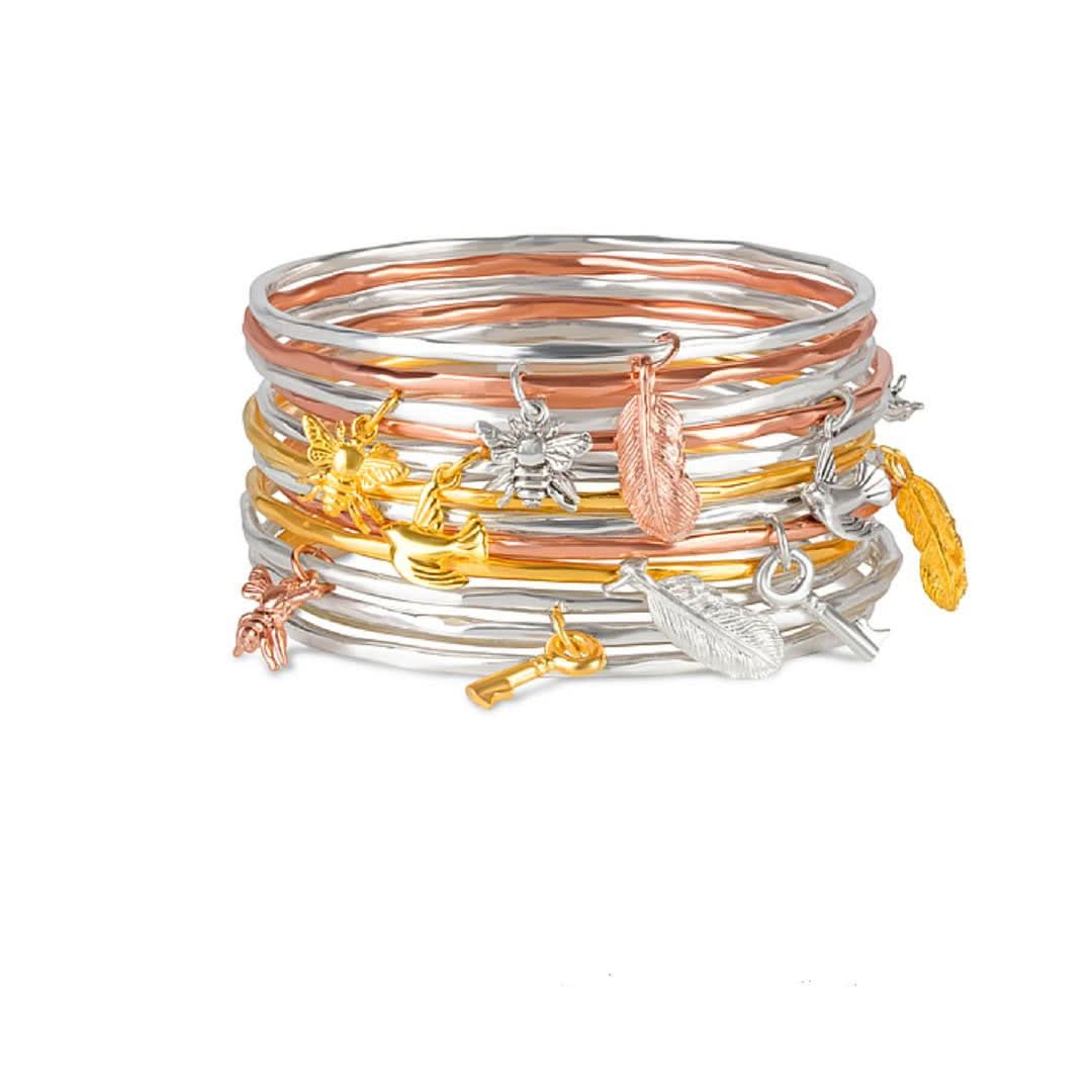 Bee Bangle Bracelet - Sterling Silver & Gold Plated Jewelry for Women - Perfect for Everyday Wear, Gifts & Special Occasions
