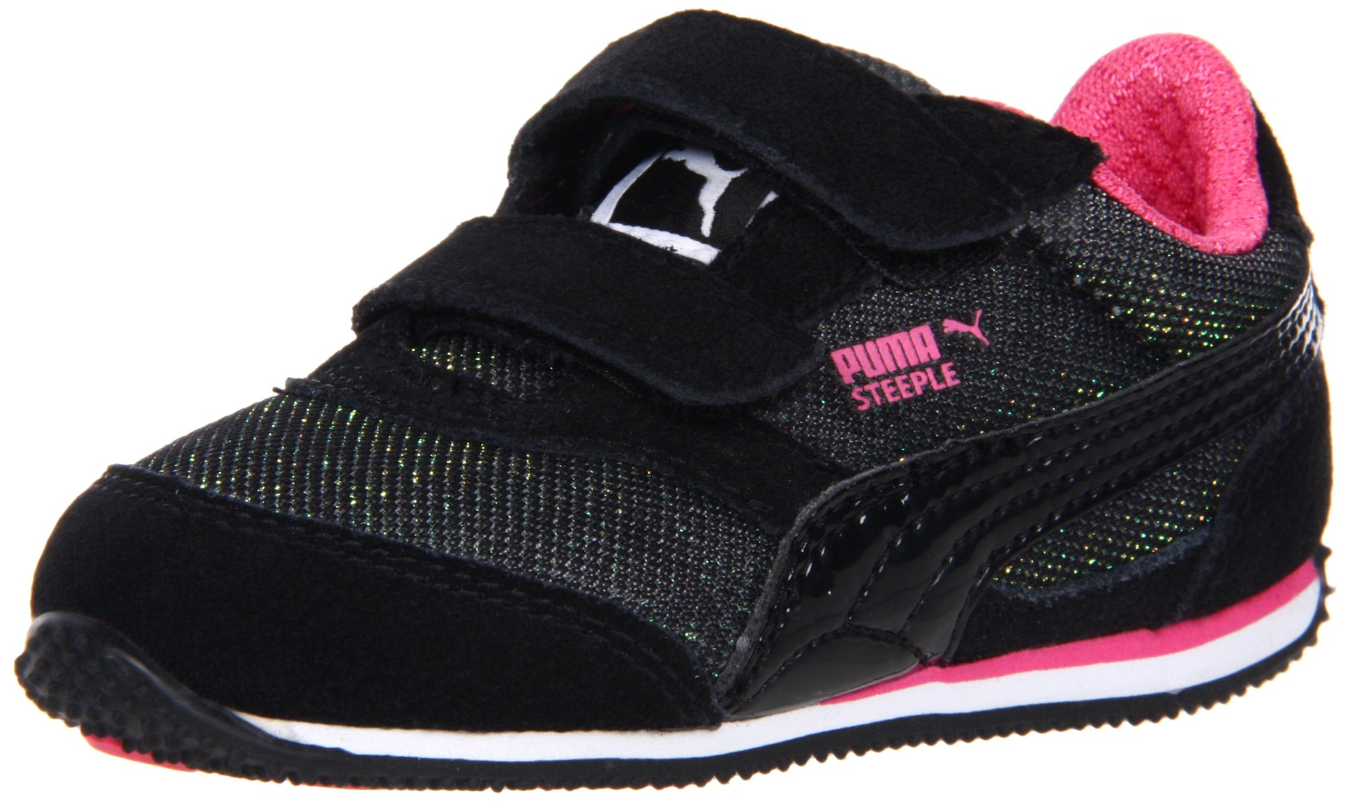 PUMA Steeple Glitter V Fashion Sneaker for Toddler & Little Kid - Sparkly Athletic Shoes for Girls' Running, Play & Everyday Wear