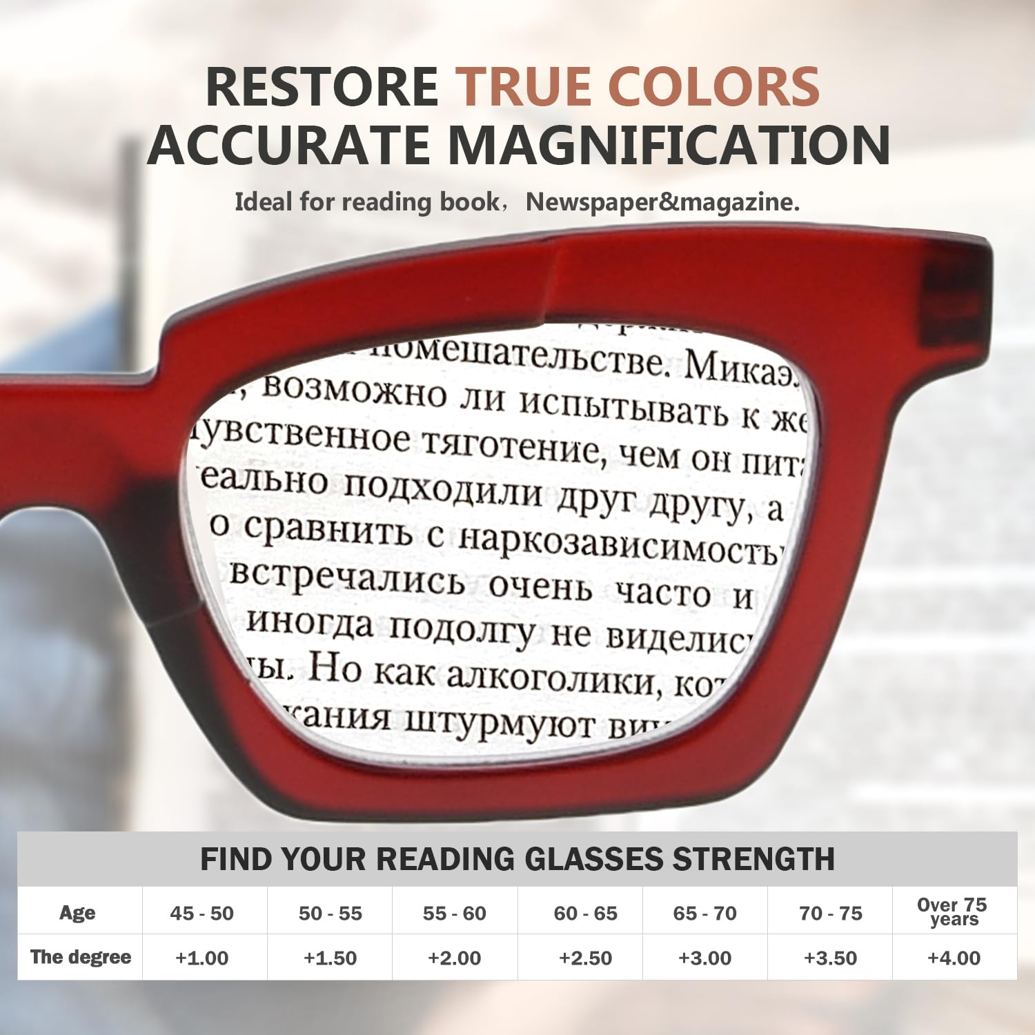 Eyekepper Stylish Women's Reading Glasses - Fashionable Red Readers for Women - Perfect for Reading, Working, and Computer Use