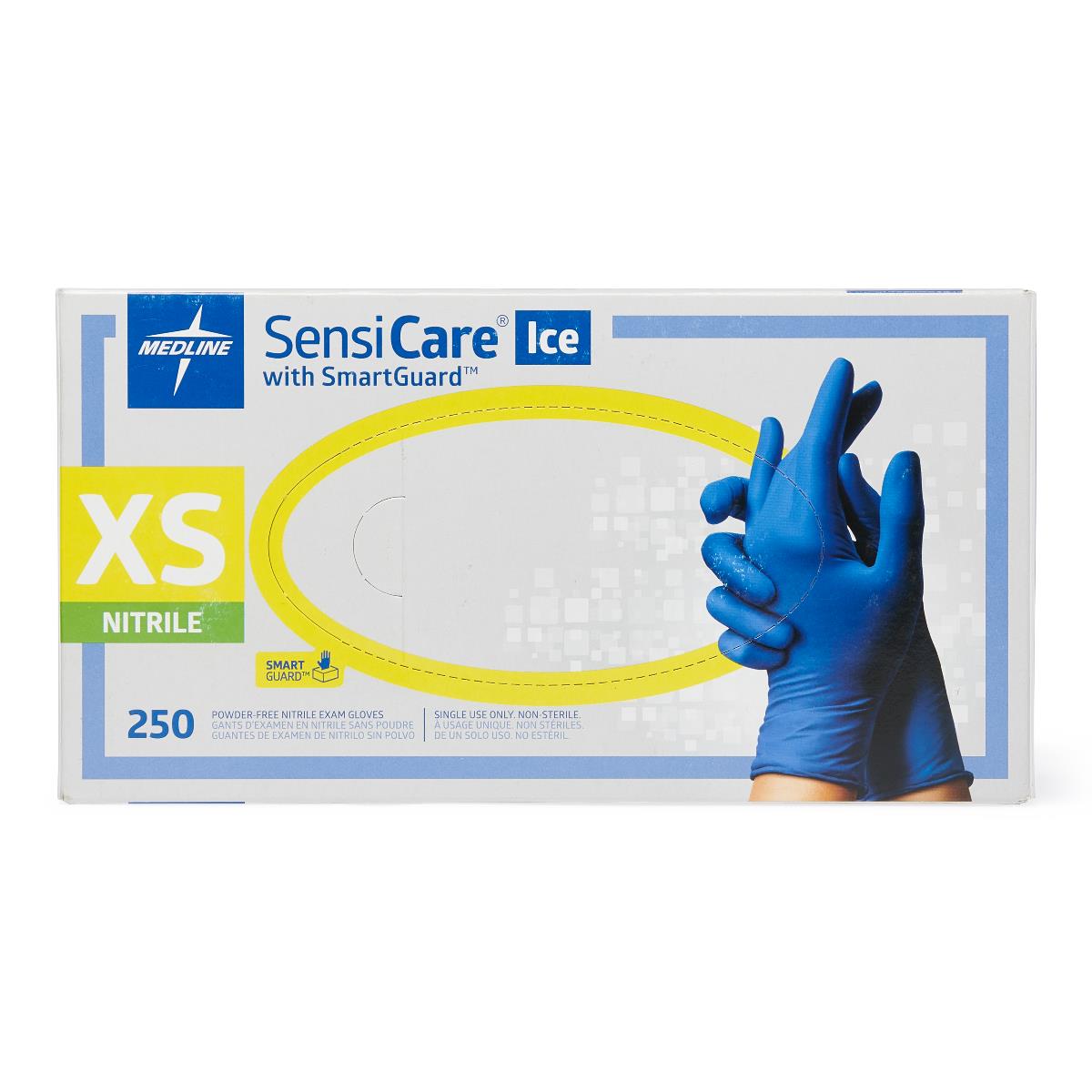 SensiCare Ice Blue Powder-Free Nitrile Exam Gloves - 300 Count, Latex-Free & Hypoallergenic for Medical, Dental, Tattoo & Food Handling Safety