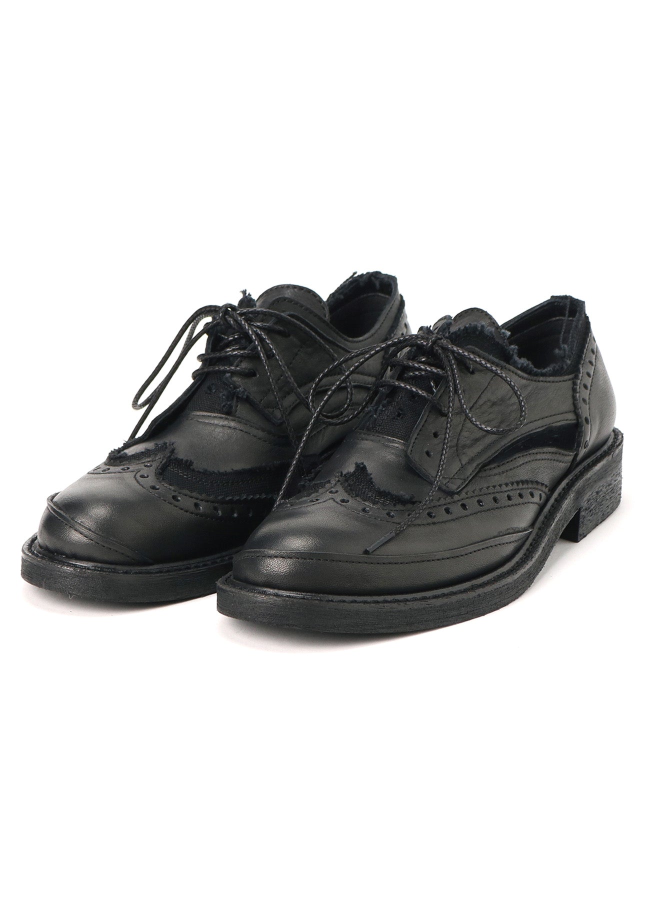 Premium Canvas & Leather Wingtip Shoes for Men - Classic Oxford Style Dress Shoes for Business, Wedding & Formal Occasions