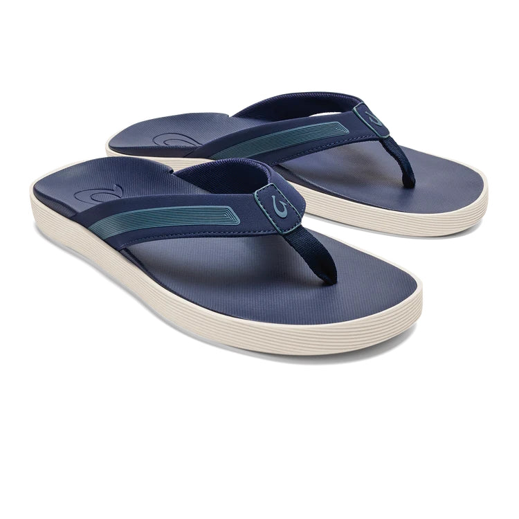 Olukai Men's Leeward Beach Flip Flops - Comfortable Sandals for Men with Arch Support | Waterproof & Durable for Beach, Pool, and Outdoor Activities