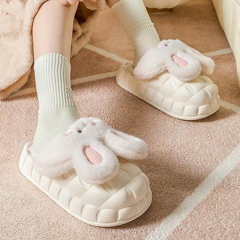 Soft Fluffy Plush Bunny Slippers for Women - Cozy Indoor House Shoes with Non-Slip Sole | Perfect Gift for Christmas, Birthday & Relaxing at Home