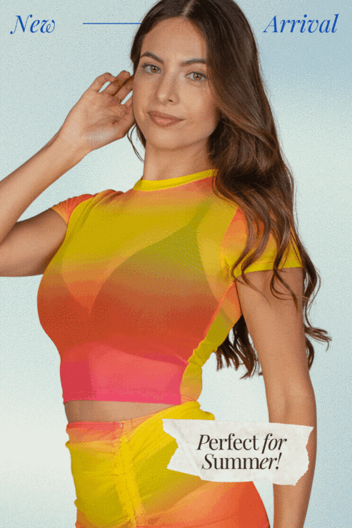 Sexy Mesh Sheer Short Sleeve Crop Top for Women - CAPELLA Fashion Top for Clubwear, Night Out, and Summer Outfits