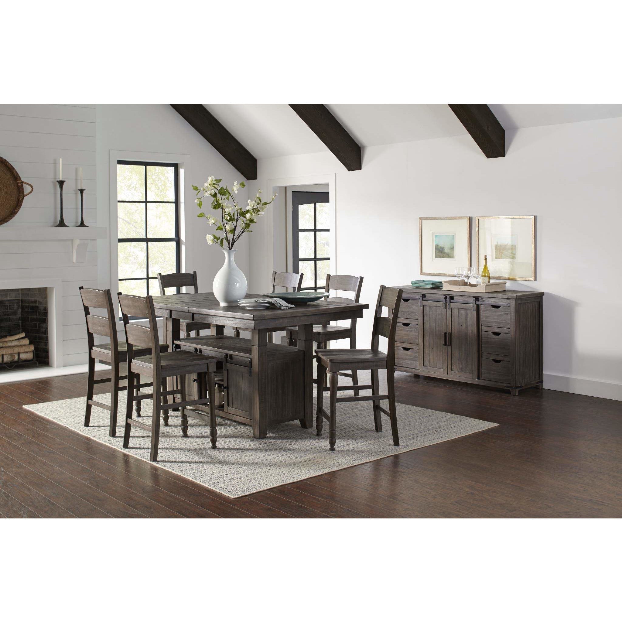 Madison County Rustic Barnwood Counter Dining Set - Perfect for Farmhouse Kitchens & Small Space Dining