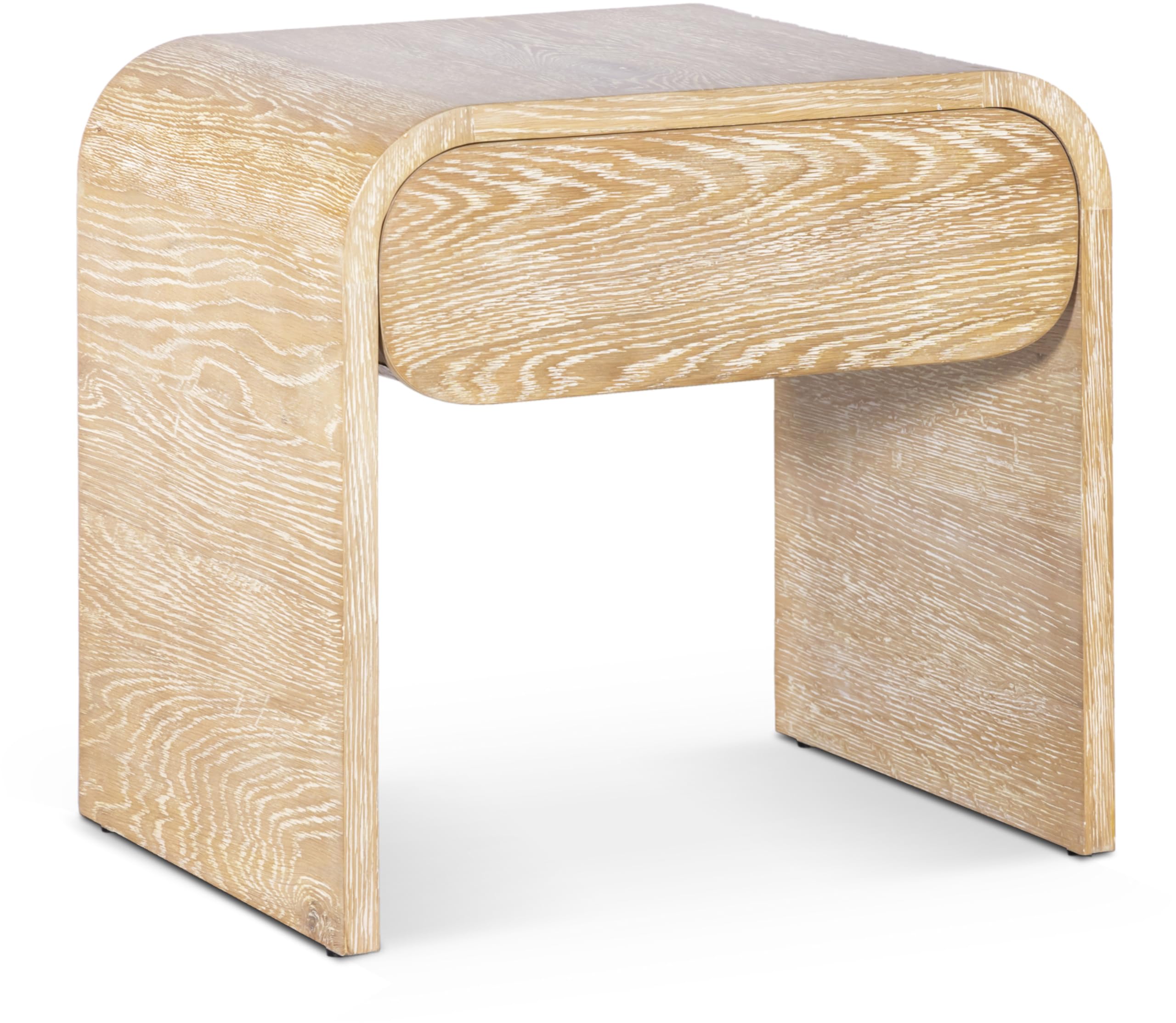 Mid-Century Modern Nightstand - White Oak Finish, 24