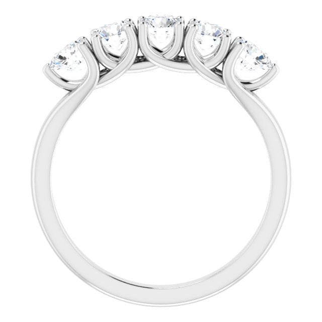 1.00 Carat Round Cut Diamond Wedding Band - 5 Stone Anniversary Ring for Women - Perfect for Engagement, Proposal & Special Occasions