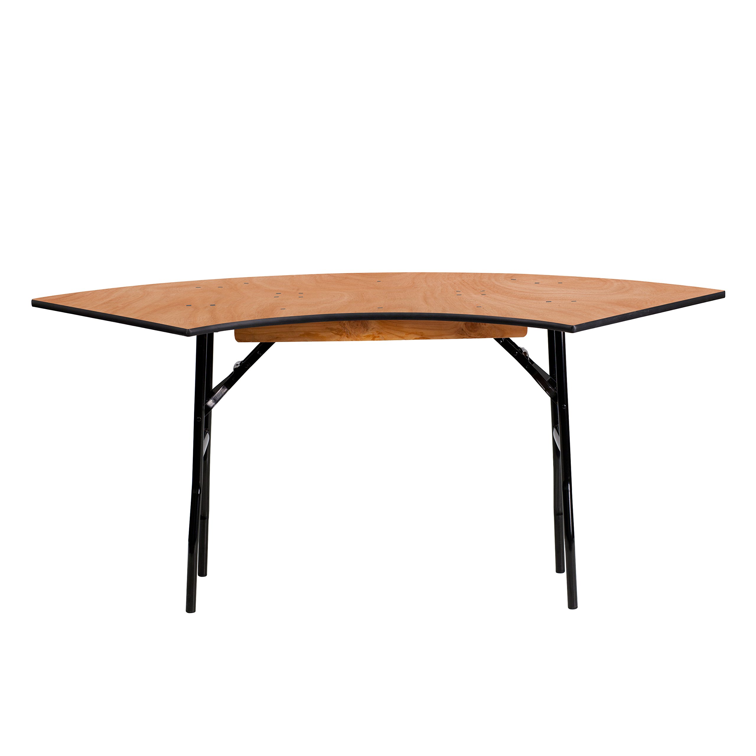 Flash Furniture 5.5 ft x 2 ft Serpentine Wood Folding Banquet Table - Portable Conference, Wedding, Party & Event Table for Indoor & Outdoor Use