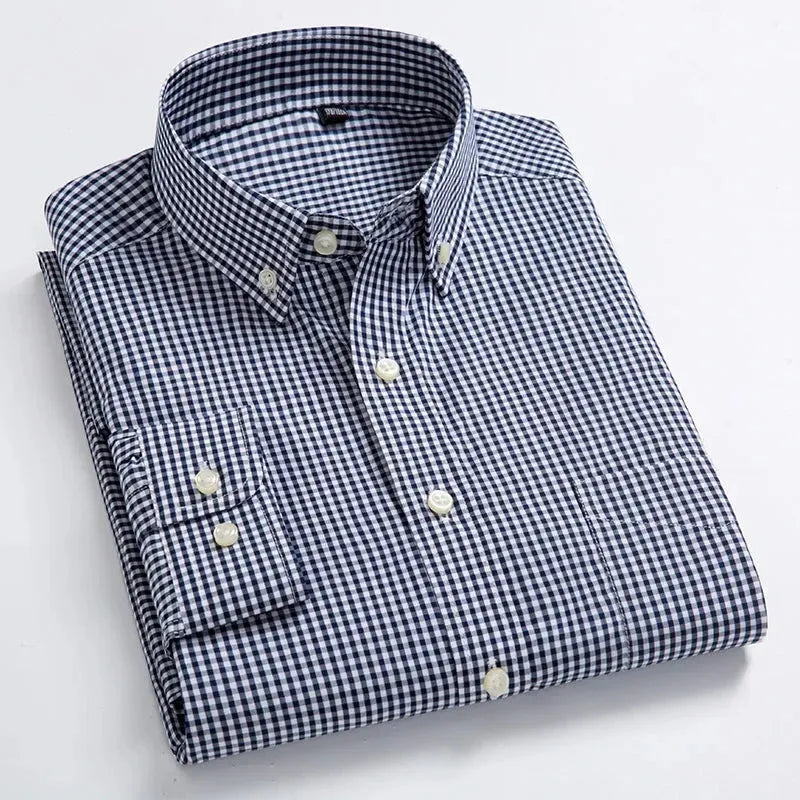 Men's Casual Checkered Shirt - Stylish Plaid Button-Up for Everyday Wear - Perfect for Work, Outings & Casual Events