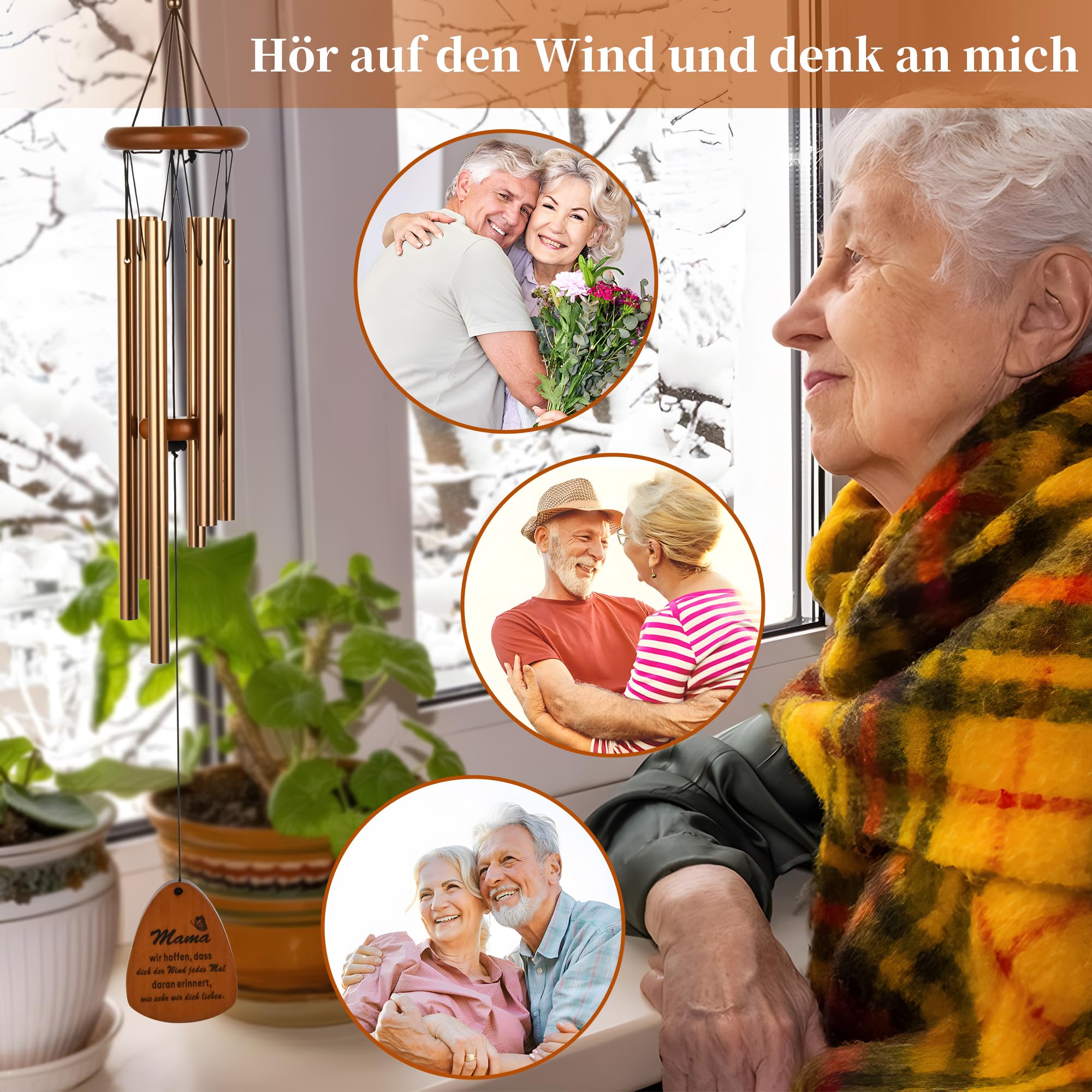 Outdoor Metal Wind Chimes - Perfect Birthday & Mother's Day Gift for Mom from Kids | Elegant Garden Decor for Patio, Porch, and Backyard