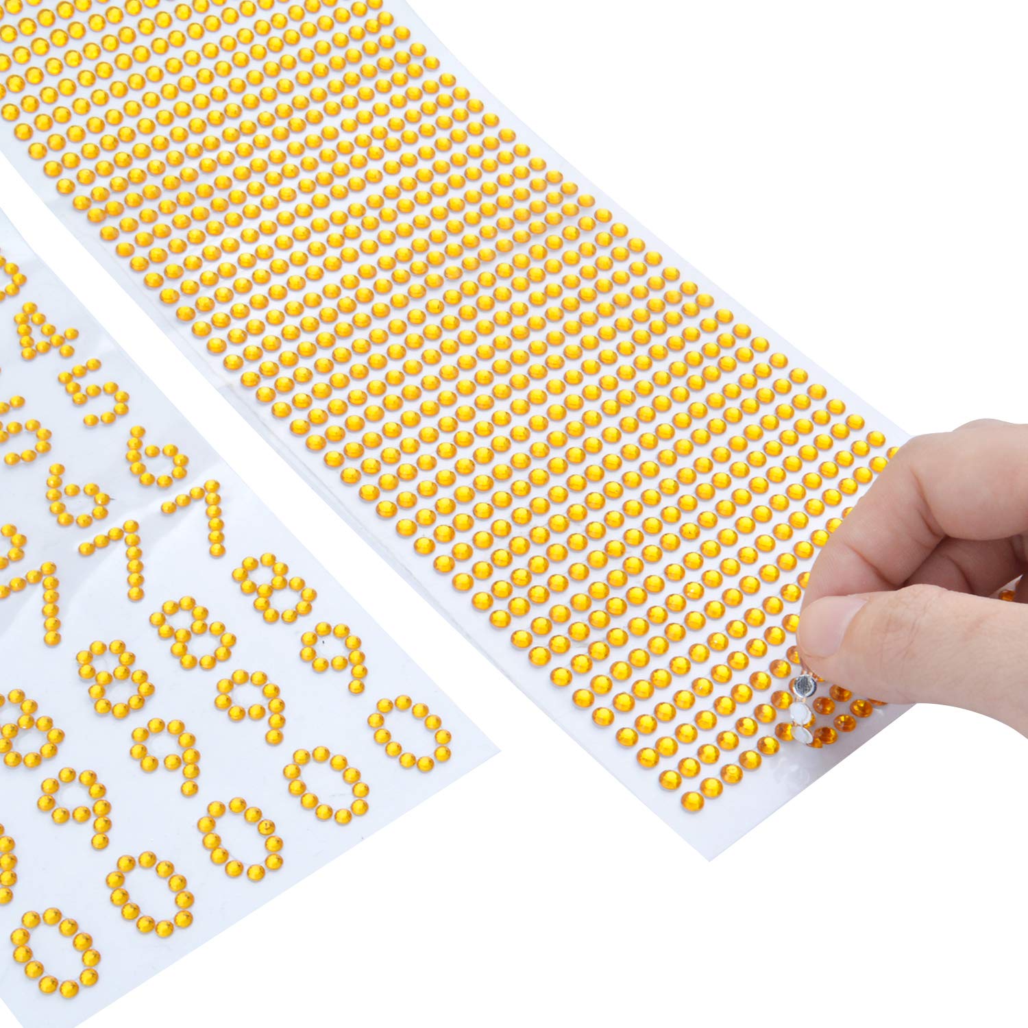 Aylifu Rhinestone Stickers - 5 Sheets Self-Adhesive Glitter Alphabet Letter & Number Stickers with Crystal Gems Border for Graduation Cap Decoration, DIY Crafts, Scrapbooking, and Party Decor
