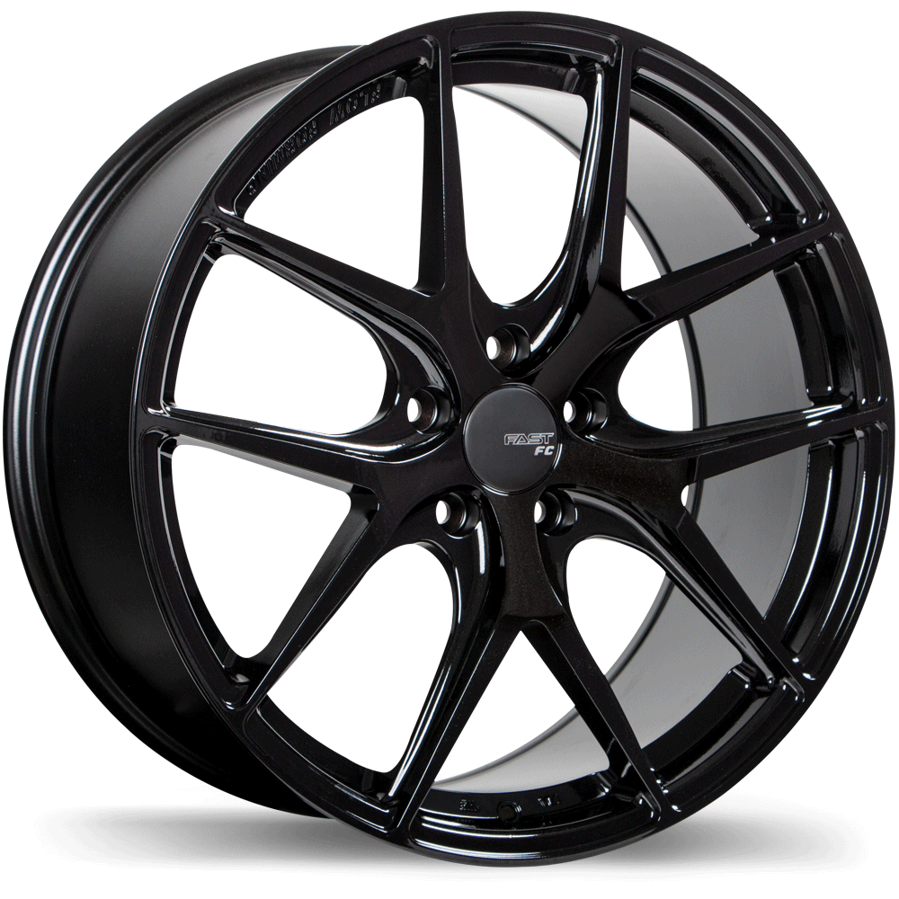 Fast Alloy Wheel FC04 Metallic Black 19x8.5 5x114.3 35mm Offset 72.6mm Hub - Premium Lightweight Rims for Cars, SUVs & Trucks - Perfect for Street Racing, Off-Roading & Custom Builds