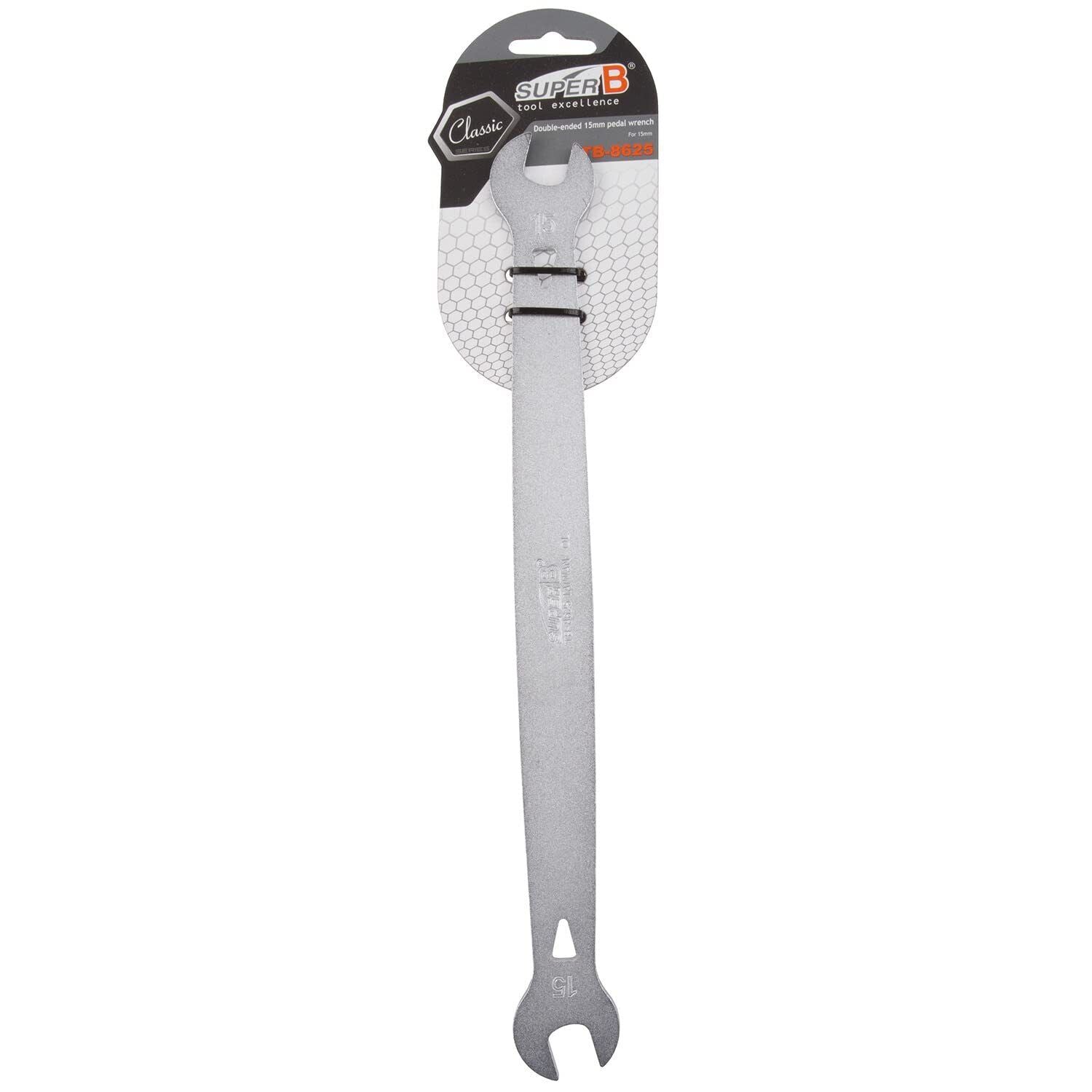 SuperB TB 8625 15mm Double-Ended Pedal Wrench - Perfect for Bicycle Repair & Maintenance, Ideal for Home Mechanics & Professional Bike Shops
