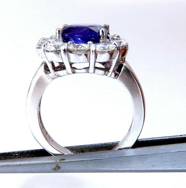 GIA Certified 3.48 Carat Natural Purple No Heat Sapphire Diamond Ring in 14K White Gold - Elegant Engagement & Wedding Jewelry for Women