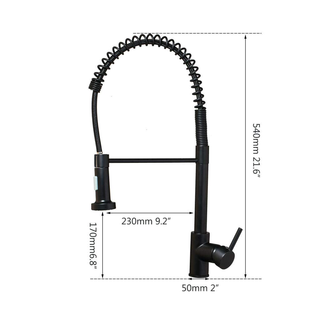 Premium Black Swivel Kitchen Faucet with Pull-Out Sprayer - Solid Brass Construction, 360° Rotation - Ideal for Modern Kitchens, Cooking, Washing Dishes & Food Prep