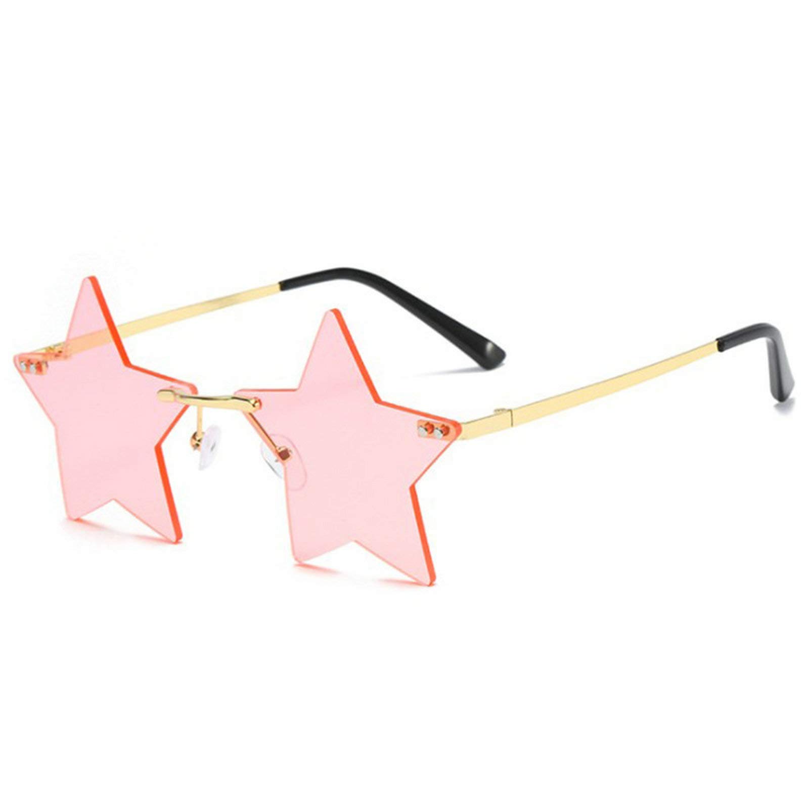 Stylish Rimless Star-Shaped Sunglasses for Women & Men - Transparent UV Protection Party Glasses - Trendy Pentagram Eyewear for Festivals, Cosplay & Everyday Fashion