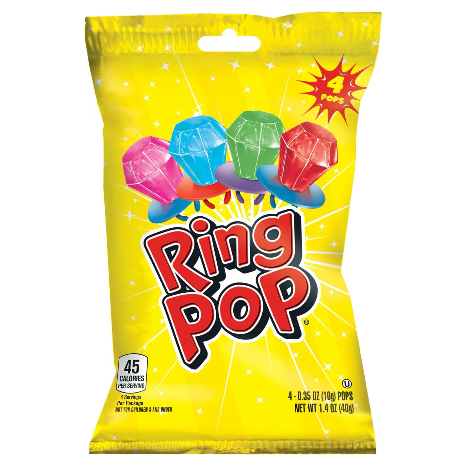 Ring Pops - 12 Pack Bulk Lollipops (2 Packs of 6) | Individually Wrapped Candy Suckers | Birthday Party Favors, Easter Basket Stuffers, Summer Treats | Perfect for Kids Parties, Classroom Rewards & Holiday Gift Exchanges