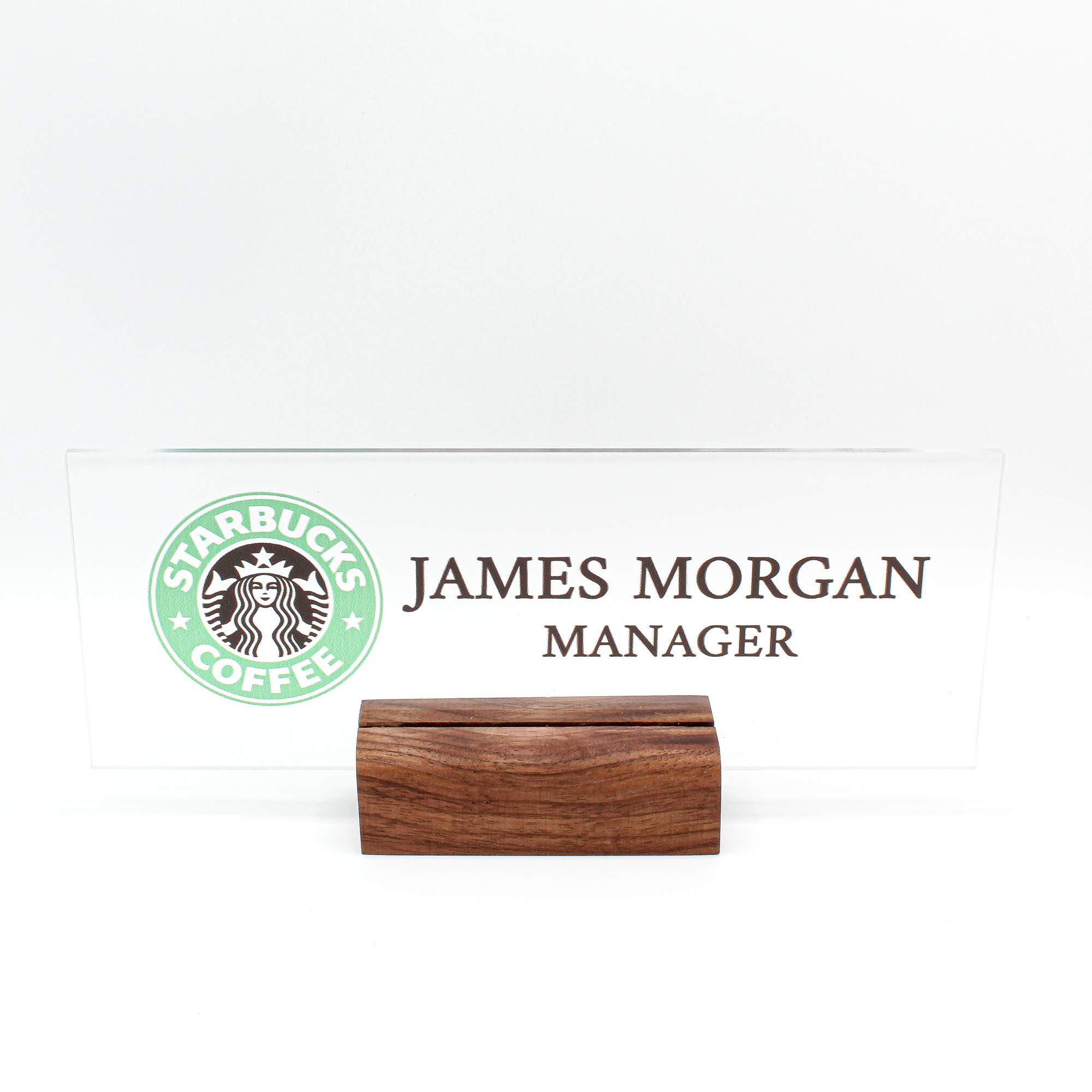 Custom Engraved Wooden Nameplate - Personalized Office Desk Decor with Logo, Unique Gift for Him & Her (8