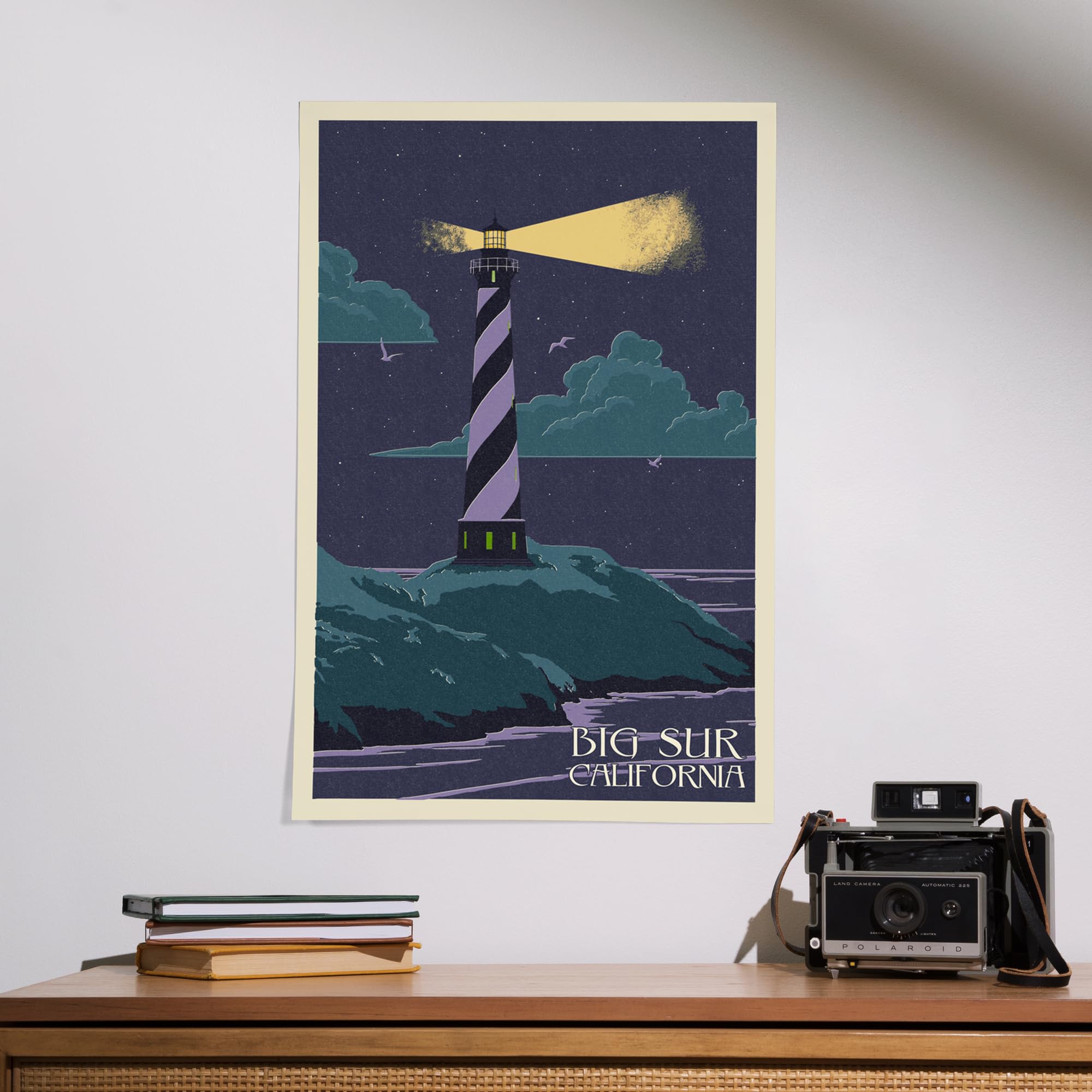 Lantern Press 16x24 Inch Giclee Art Print - Big Sur California Lighthouse Landscape Wall Decor | Perfect for Living Room, Bedroom & Office