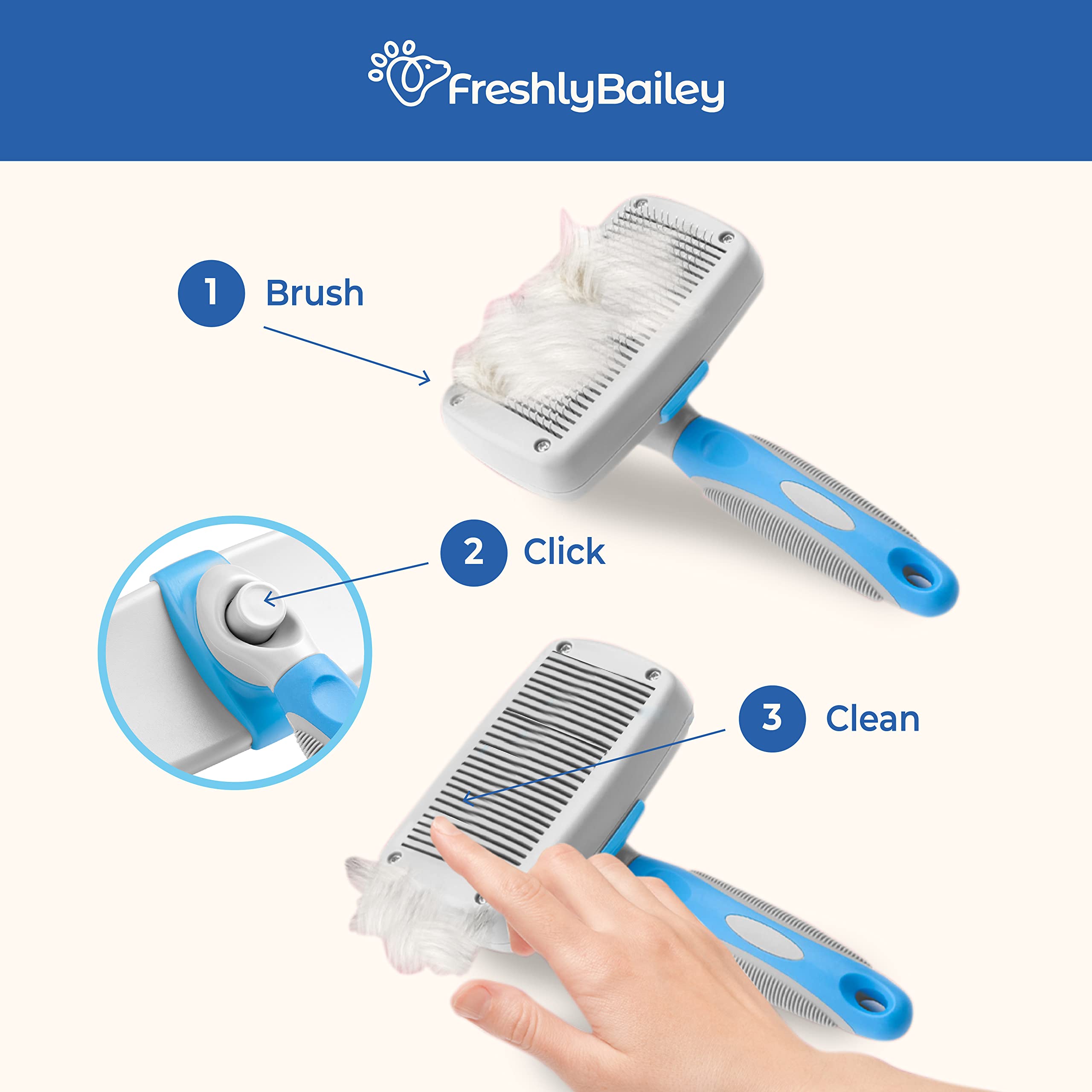 Dematting Tool & Self-Cleaning Slicker Brush for Dogs and Cats - Professional Pet Grooming Kit for Matted Fur Removal & Coat Care - Perfect for Home Grooming, Shedding Control & Daily Brushing