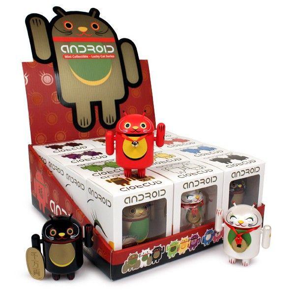 12PCS Mini Lucky Cat Figurines - Cute Android Collectible Statues for Desk Decor, Office Good Luck Charm, Gift for Cat Lovers - Perfect for Home, Office & Feng Shui Display