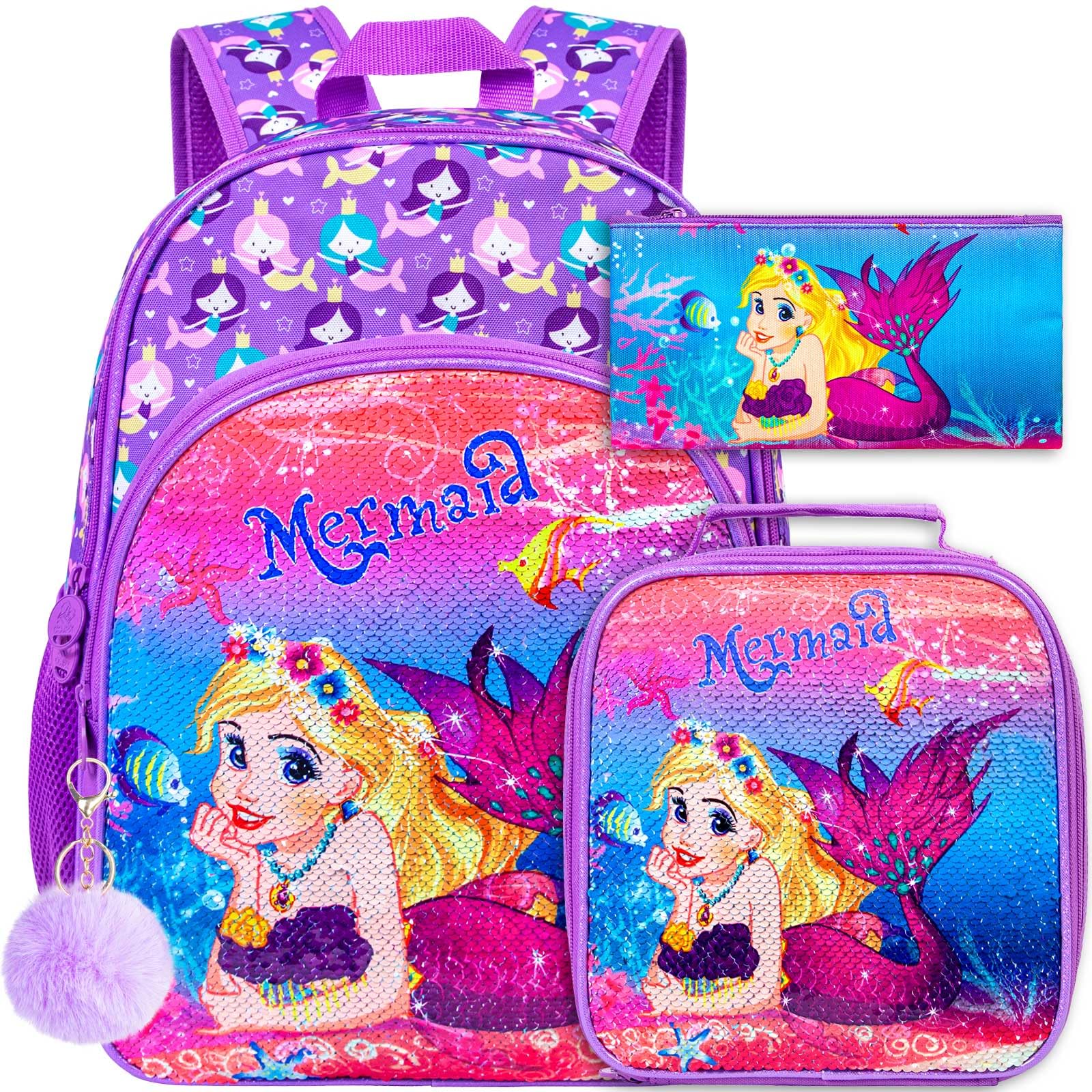 UFNDC 3PCS Girls Backpack Set with Lunch Box - 16