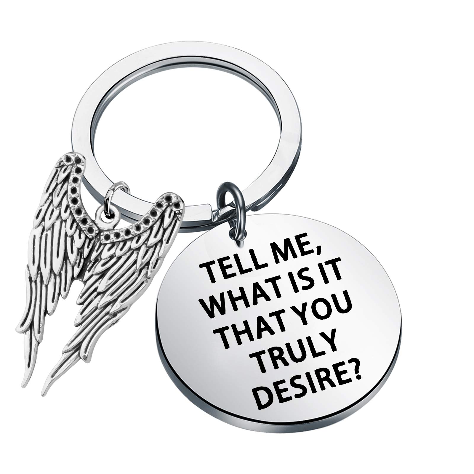 CHOORO TV Show Inspired Jewelry - 'Tell Me What You Truly Desire' Devil Keychain - Funny Gift for Fans - Perfect for Cosplay, Halloween & Pop Culture Collectors