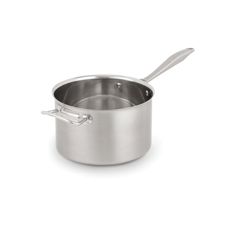 Vollrath Intrigue 7 Quart Stainless Steel Sauce Pan with Lid - Professional Grade Cooking Pot for Sauces, Soups & Stews - Perfect for Home Kitchens & Commercial Use