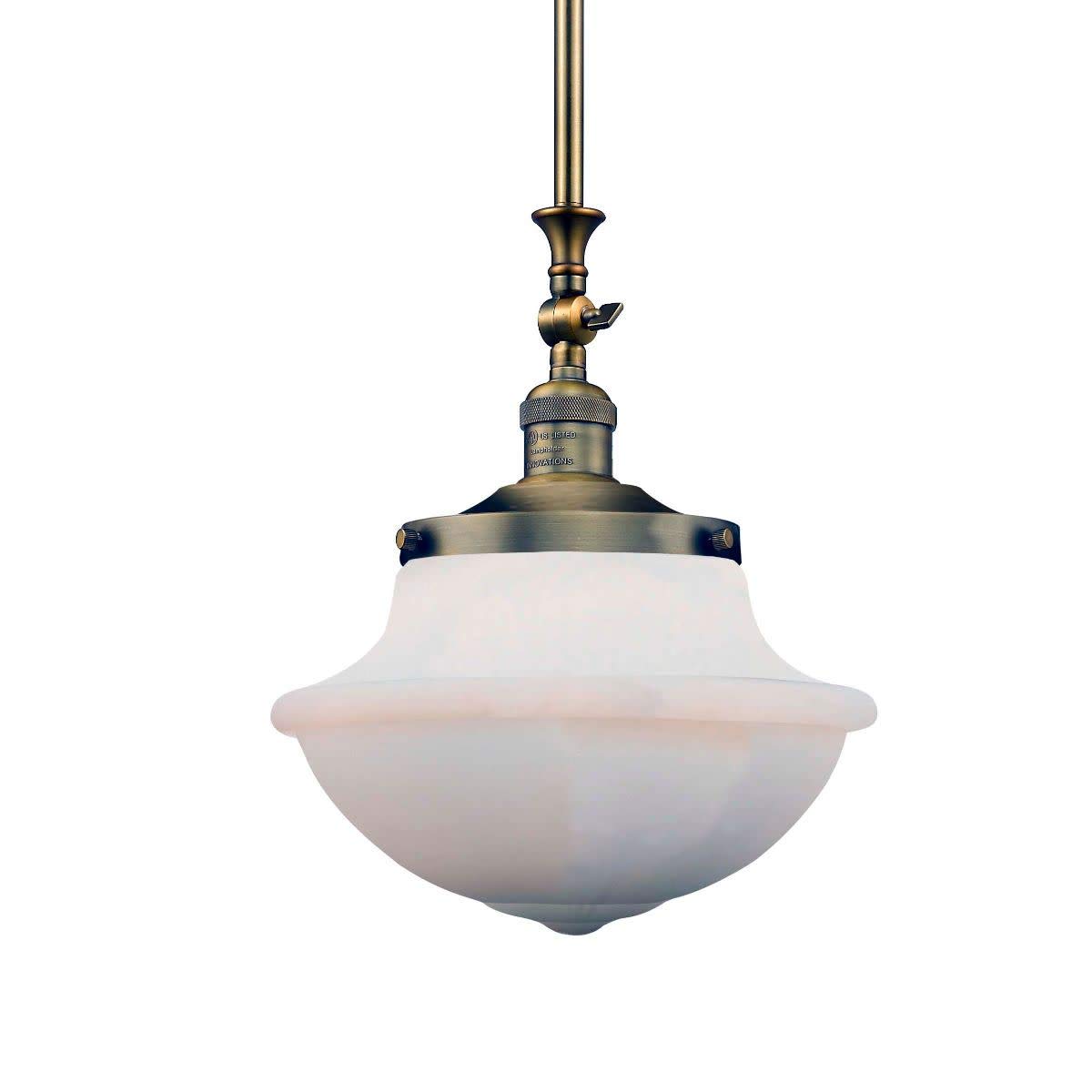1 Light Oxford School House 12 Inch Pendant - Vintage Industrial Ceiling Light Fixture for Kitchen Island, Dining Room & Bedroom Lighting