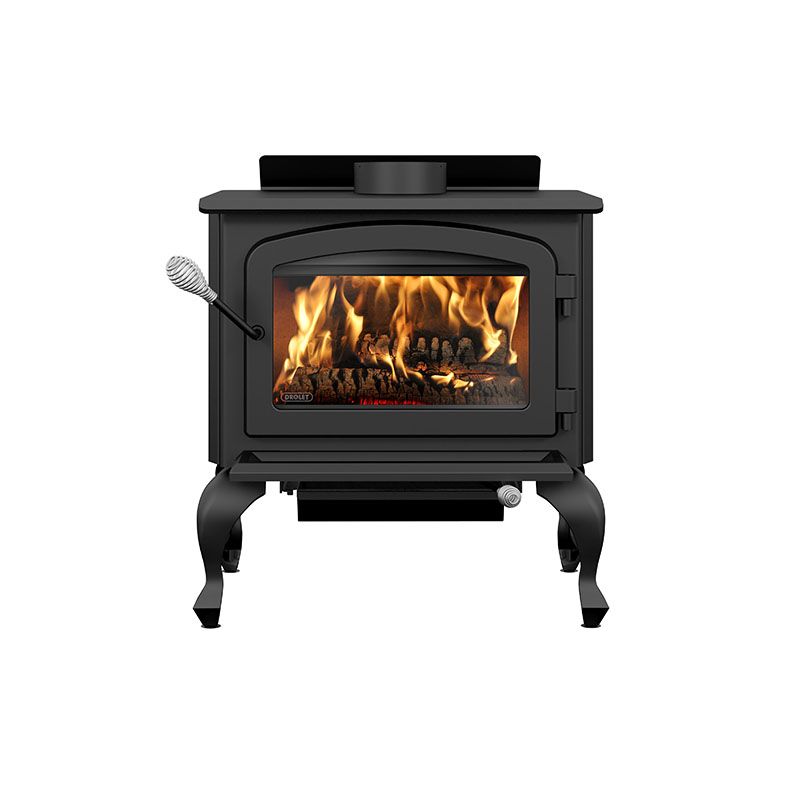 Drolet Columbia II EPA Certified Wood Burning Stove - 85,000 BTU, 2,200 Sq Ft Heating, DB03016 - Perfect for Home, Cabin, and Outdoor Heating