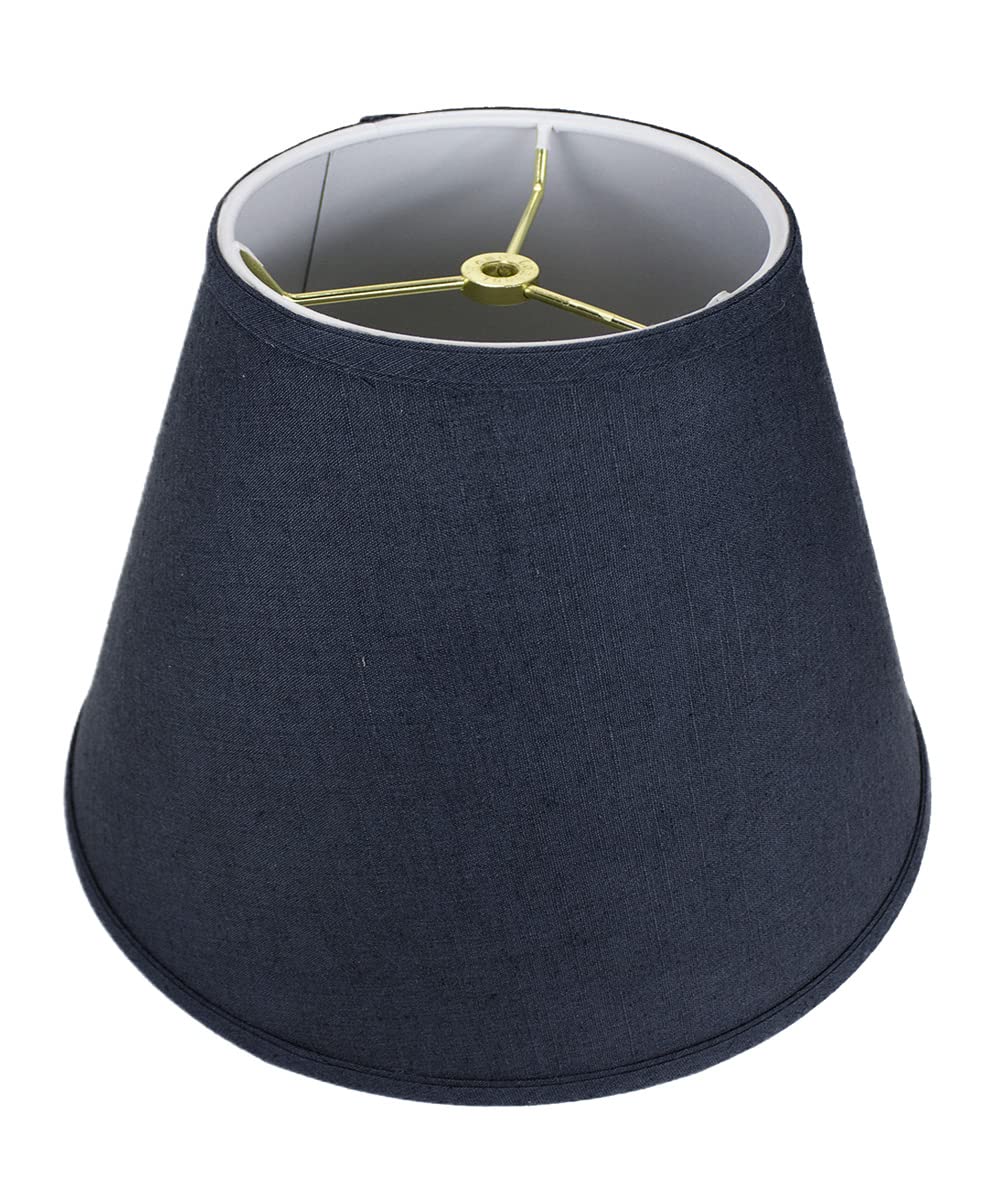 9x16x12 Empire Hardback Lampshade in Textured Blue Slate with Brass Spider Fitter - Large Blue Lamp Shade for Table & Floor Lamps - Perfect for Living Room, Bedroom, and Office Lighting Decor