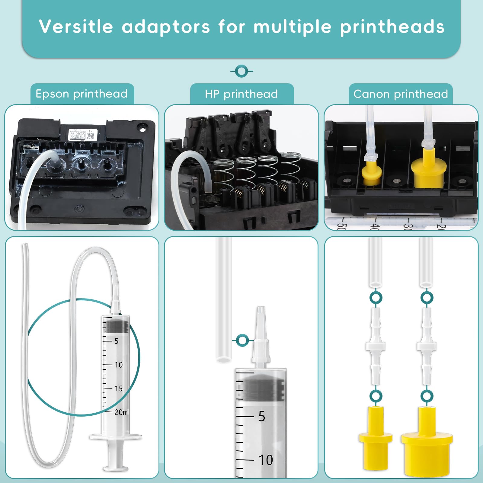 Epson Ecotank Printhead Cleaning Kit 150ml - Universal Printer Nozzle Cleaner Solution for HP Officejet Pro, Canon Pixma & More | Inkjet Printer Maintenance Kit for Clogged Nozzles - Perfect for Home Office & Small Business Printing Needs