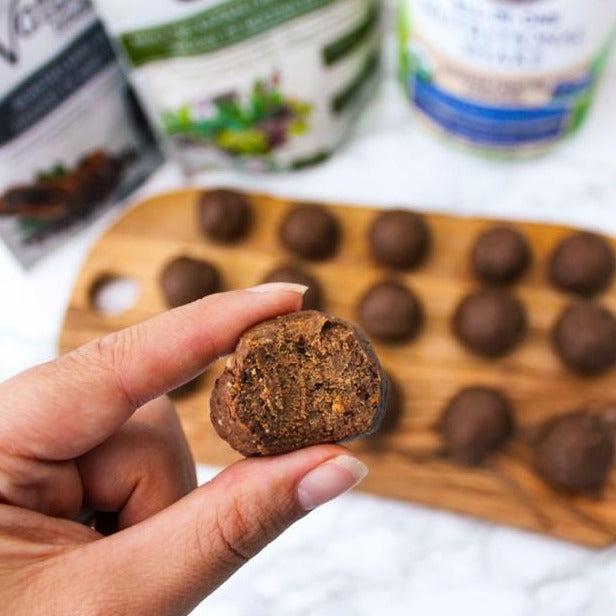 Organic Vegan Chocolate Protein Balls - Gluten Free, Dairy Free, High Protein Snack for Energy & Recovery - Perfect for Post-Workout, Hiking & Healthy On-The-Go Lifestyle