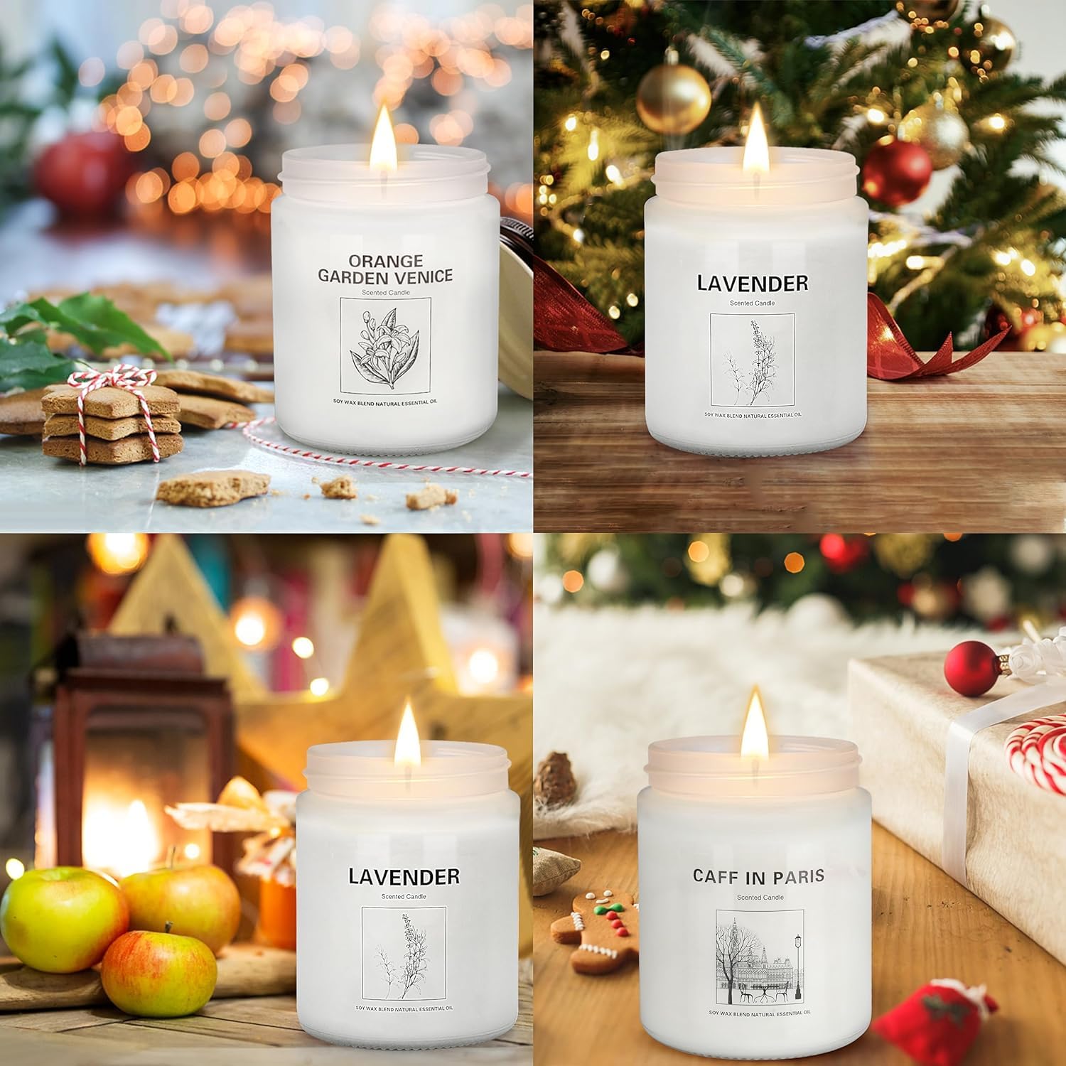 4 Pack Lavender Scented Soy Candles - 28oz Aromatherapy Candles for Home, 240 Hours Long Lasting, Perfect Gift Set for Women, Birthday, Anniversary, Christmas - Ideal for Relaxation, Spa Nights & Home Decor