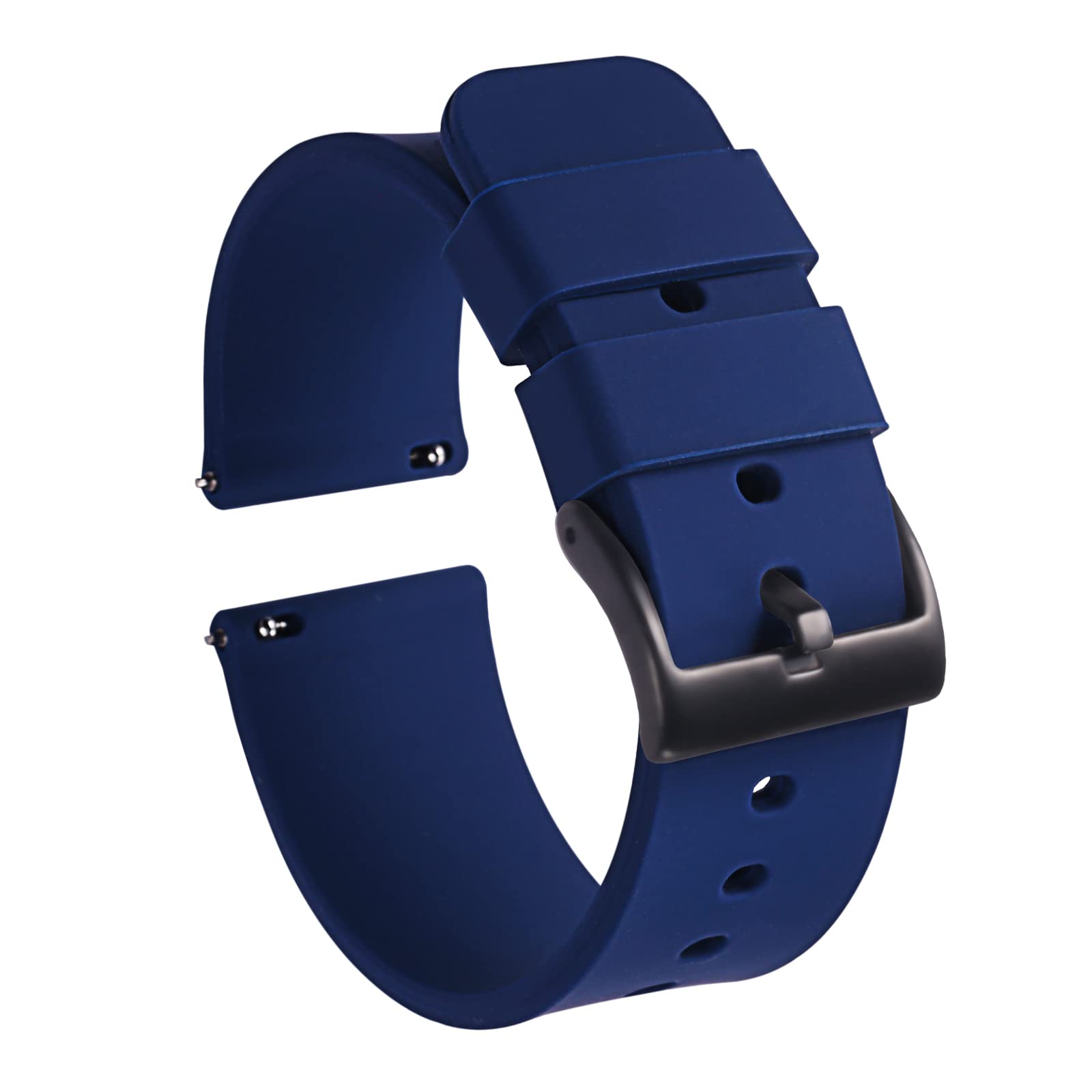 Soft Silicone Watch Bands 18mm 20mm 22mm - Quick Release Replacement Straps for Sports & Daily Wear