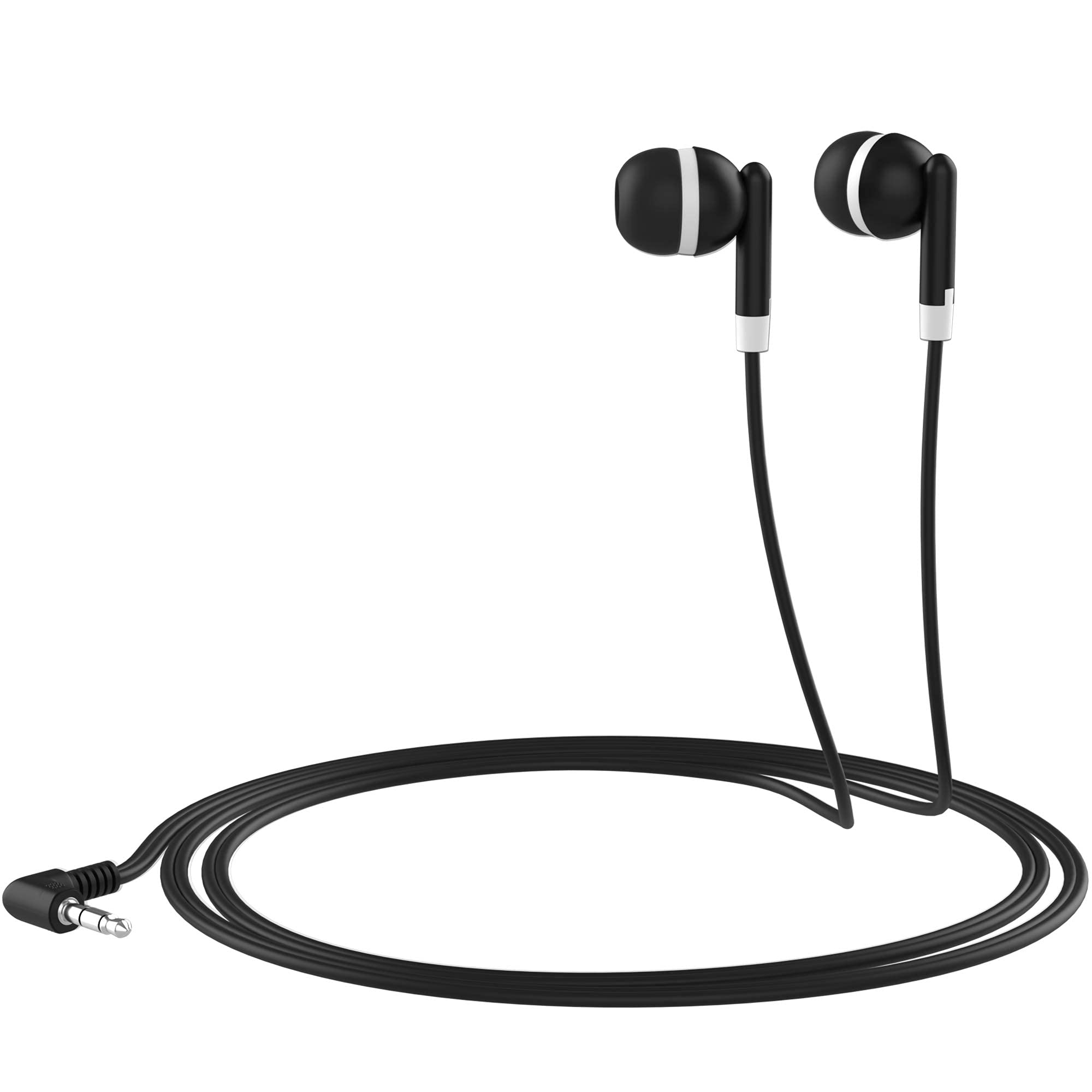 Bulk 300 Pack Black Earbuds with 3.5mm Headphone Plug - Wholesale Headphones for Schools, Gyms, Events & Giveaways - High Quality Audio Earphones for Business & Personal Use