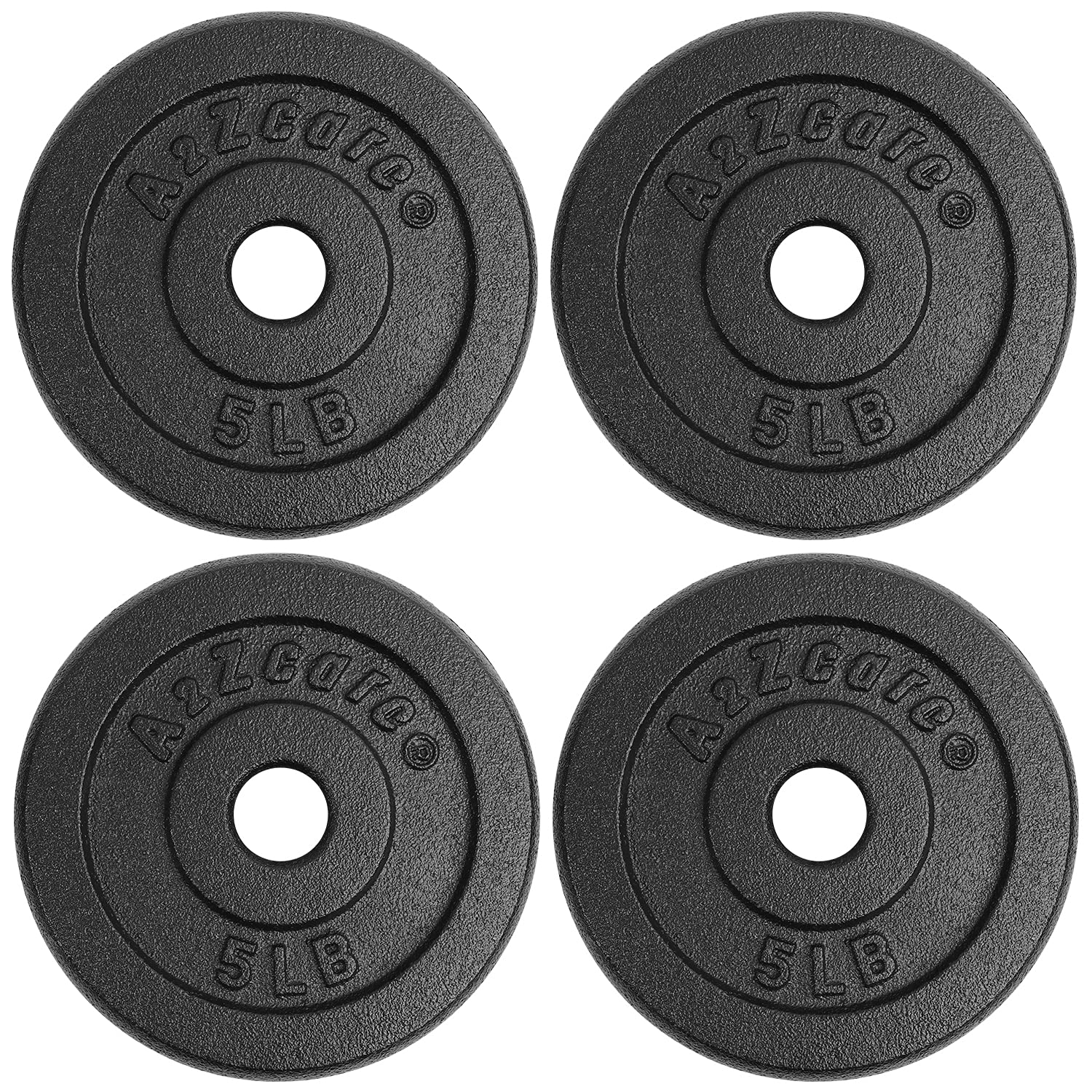 A2ZCARE 1 Inch Standard Weight Plates Set (1.25-15 lbs) - Cast Iron Dumbbell & Barbell Plates for Home Gym, Strength Training & Fitness Workouts