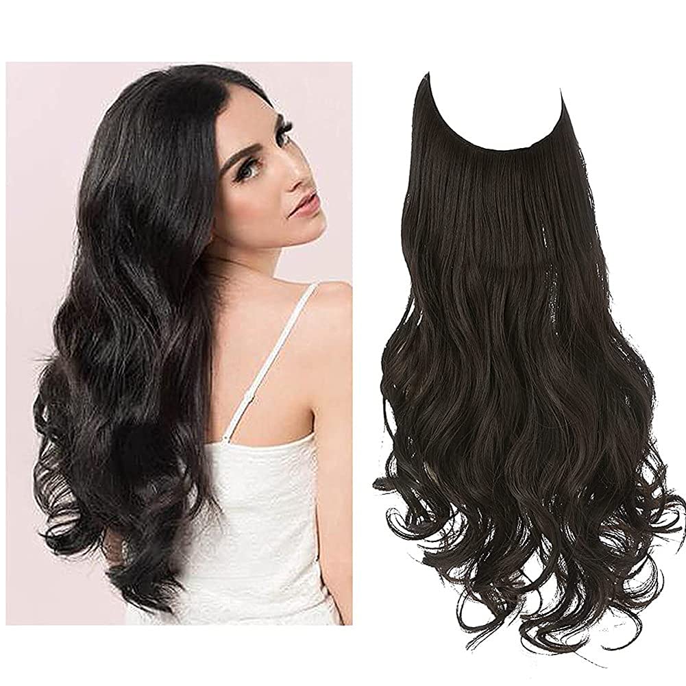 RemeeHi Micro Hair Extensions 100% Human Hair - Invisible Miracle Wire, One Piece Fish Line Hair Extensions for Women (120g, 26 Inch/25cm, 4# Medium Brown) - Perfect for Daily Wear, Parties & Special Occasions
