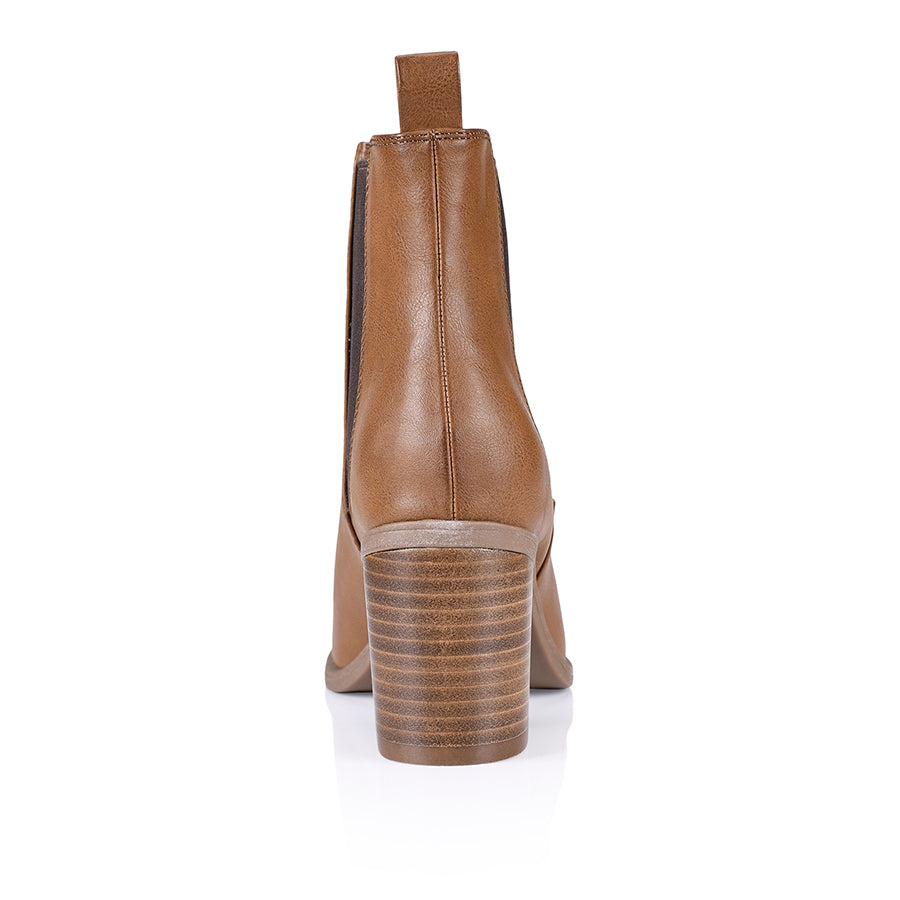 Samantha Women's Chelsea Boots in Tan Softee Leather - Comfortable & Stylish Ankle Boots for Casual Wear, Office, and Fall Fashion