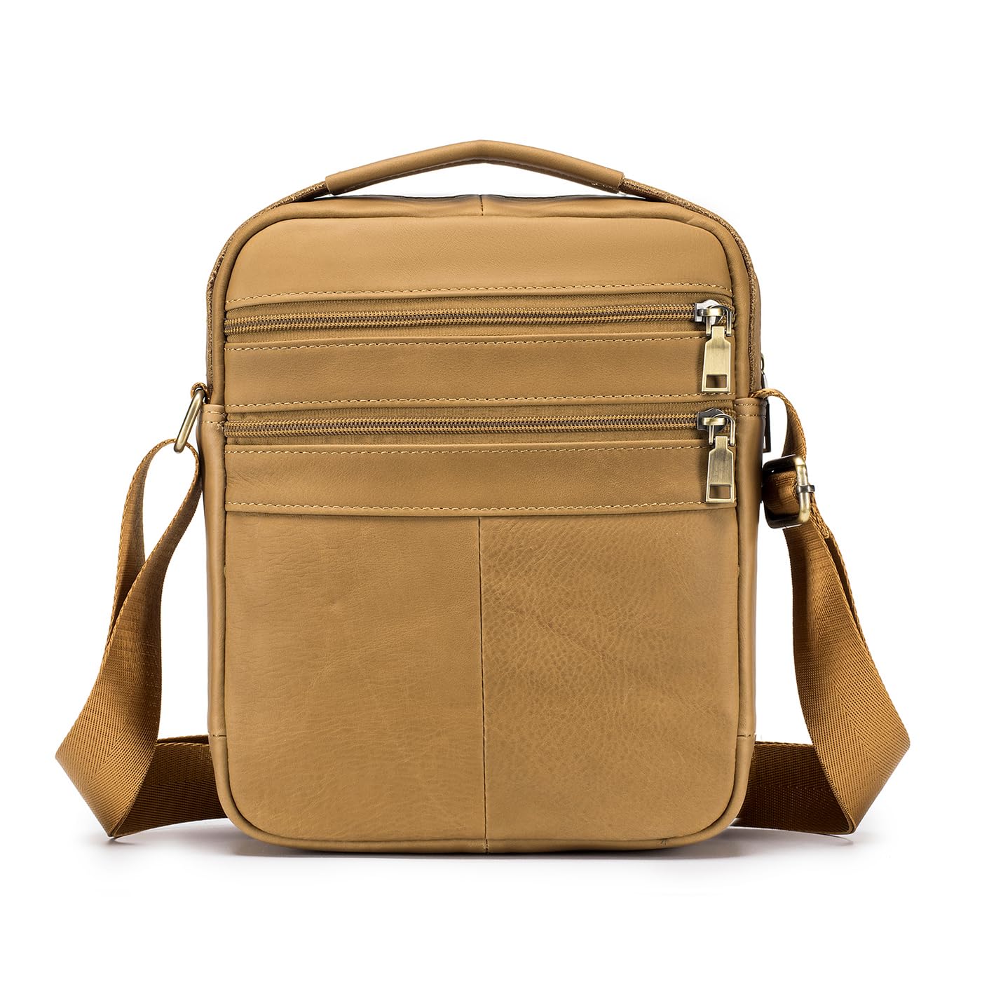 SPAHER Genuine Leather Crossbody Bag for Men - Stylish Messenger Shoulder Bag for Office, School & Travel - Brown - Perfect for Work, Commuting & Daily Use