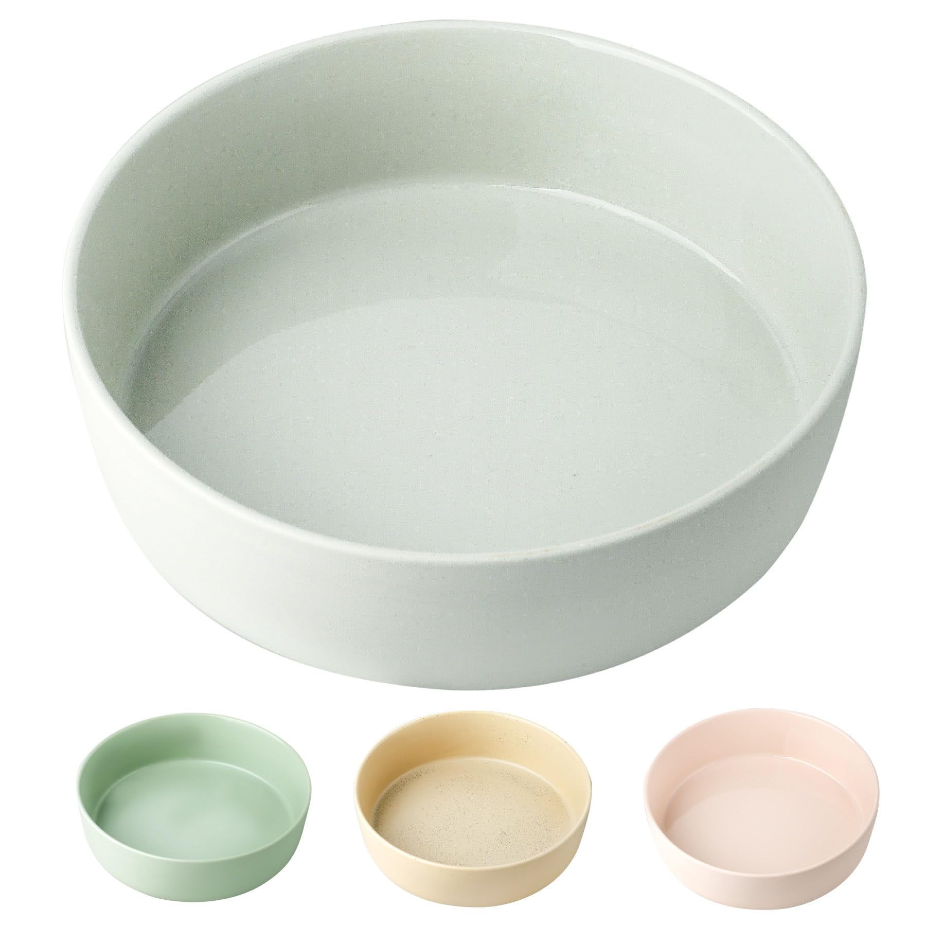 UBEE 7 Inch Ceramic Dog Bowl - Non-Slip Pet Food & Water Dish for Small to Medium Dogs and Large Cats, Light Grey - Perfect for Indoor/Outdoor Feeding & Water Stations