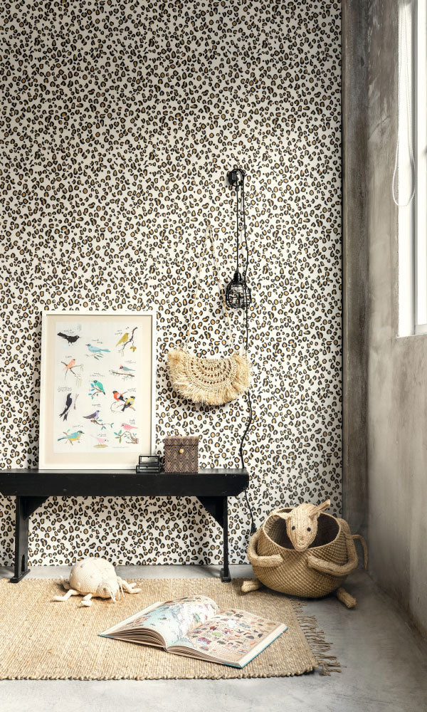 Classic Simple Leopard Print Wallpaper R6614 - Self-Adhesive Peel and Stick Wallpaper for Bedroom, Living Room, Office Decor | Waterproof & Removable Home Improvement Wall Covering