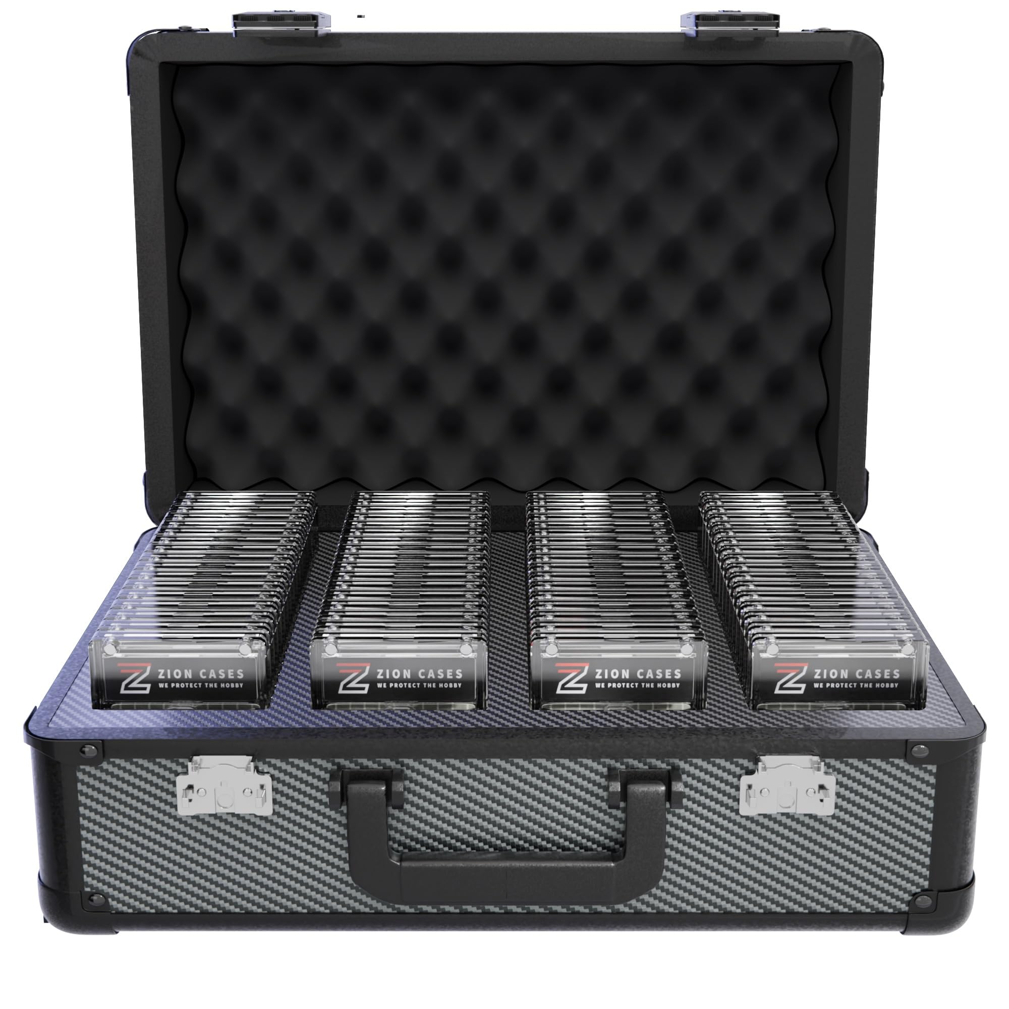 Premium Carbon Fiber Slab Case XL for Graded Cards - Fits PSA, BGS, HGA & CSG Trading Card Slabs - Durable Travel Storage Solution - Perfect for Collectors, Card Shows & Secure Transport